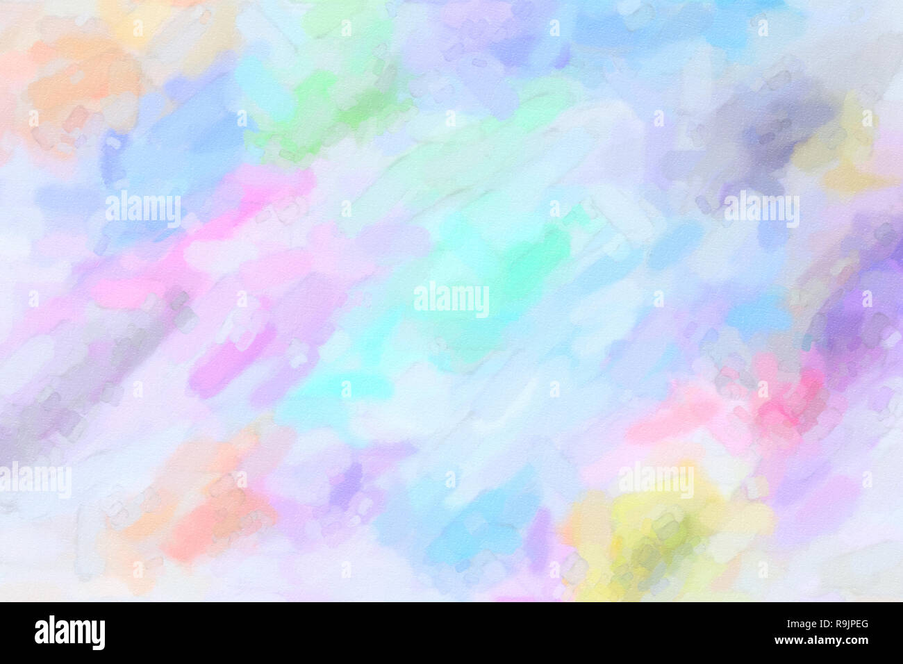Acquerello multicolore gradiente dello sfondo. Colorata illustrazione digitale simulazione vera acquerello con trama della carta. Foto Stock