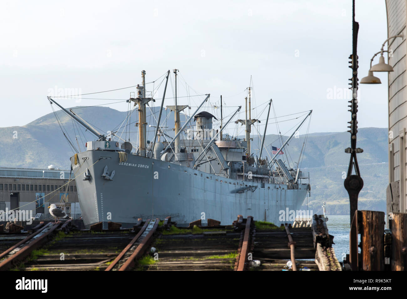 Nave Liberty, Geremia O'Brien al Pier 45, Fisherman's Wharf di San Francisco, California, è un ex US Navy peschereccio che era attivo nel D giorno degli sbarchi Foto Stock