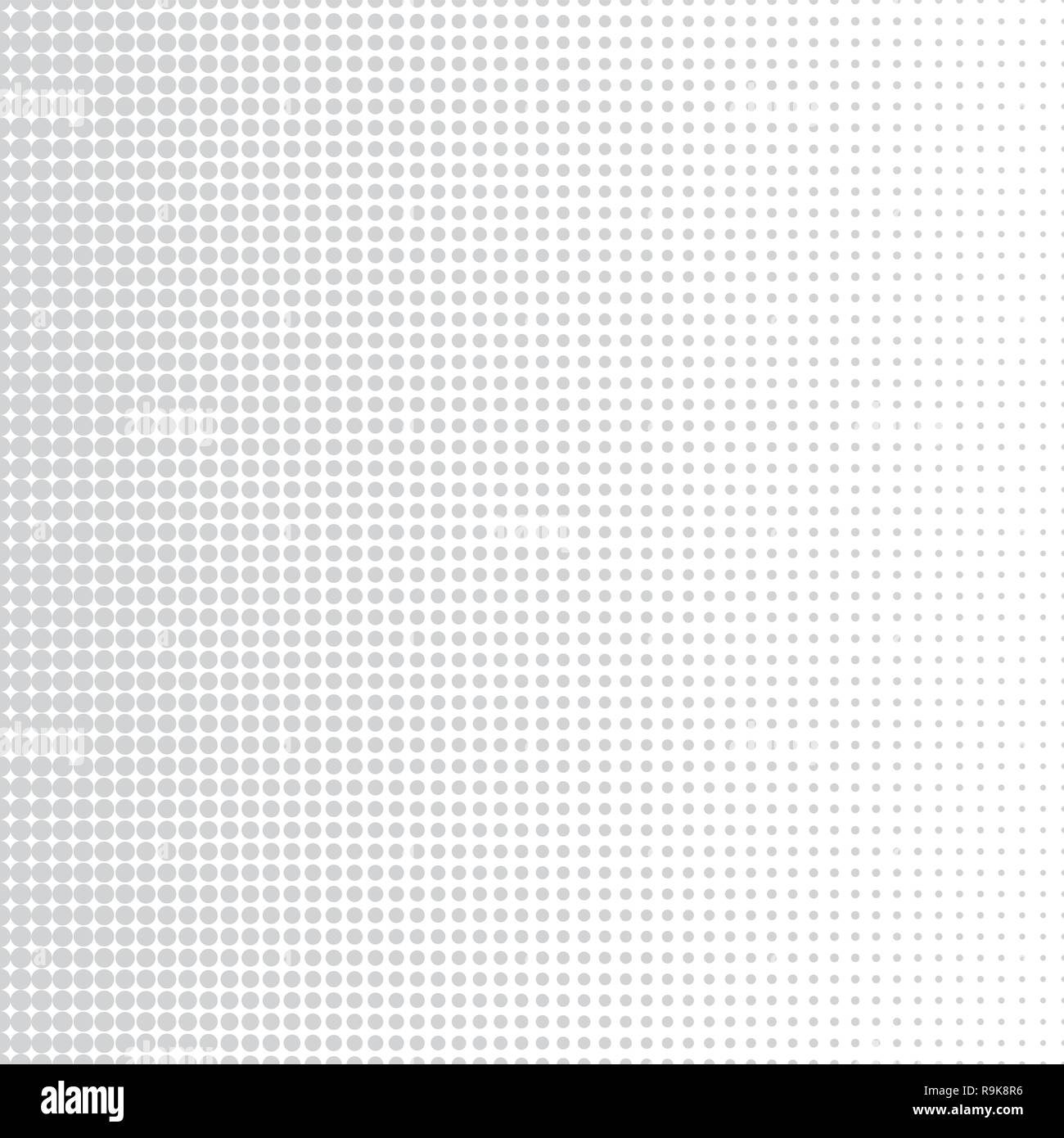 Abstract background dei mezzitoni. Piccola griglia tratteggiata con punti di dimensioni differenti. Vector design contemporaneo Illustrazione Vettoriale