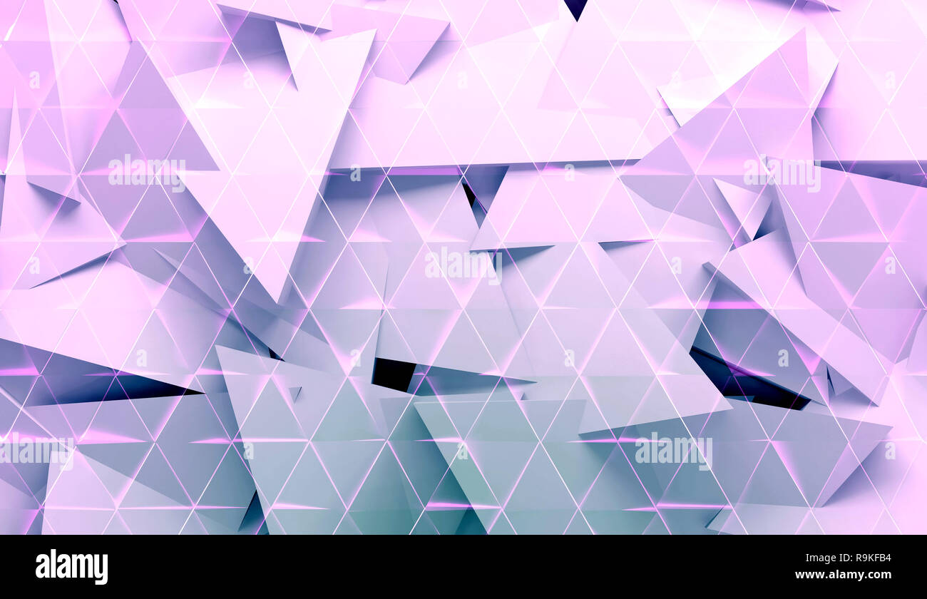 Abstract pattern digitale, poligonale texture di sfondo, 3D Rendering immagine Foto Stock