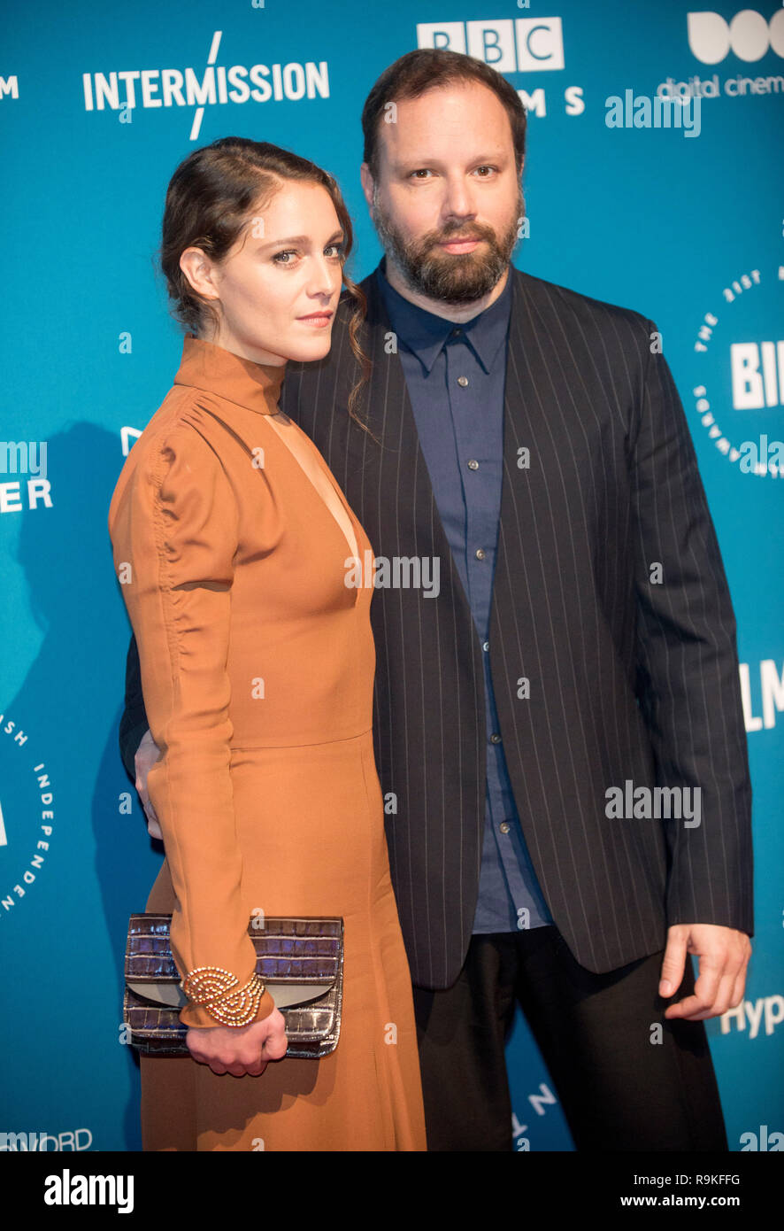 Ariane Labed e Yorgos Lanthimos al 21ST British Independent Film Awards presso Old Billingsgate, Londra, foto da crusca Giordania Foto Stock