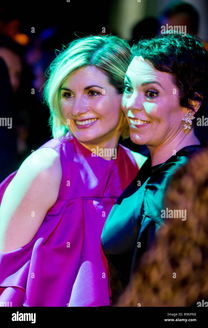 Jodie Whittaker e Olivia Colman al 21ST British Independent Film Awards presso Old Billingsgate, Londra, foto da crusca Giordania Foto Stock