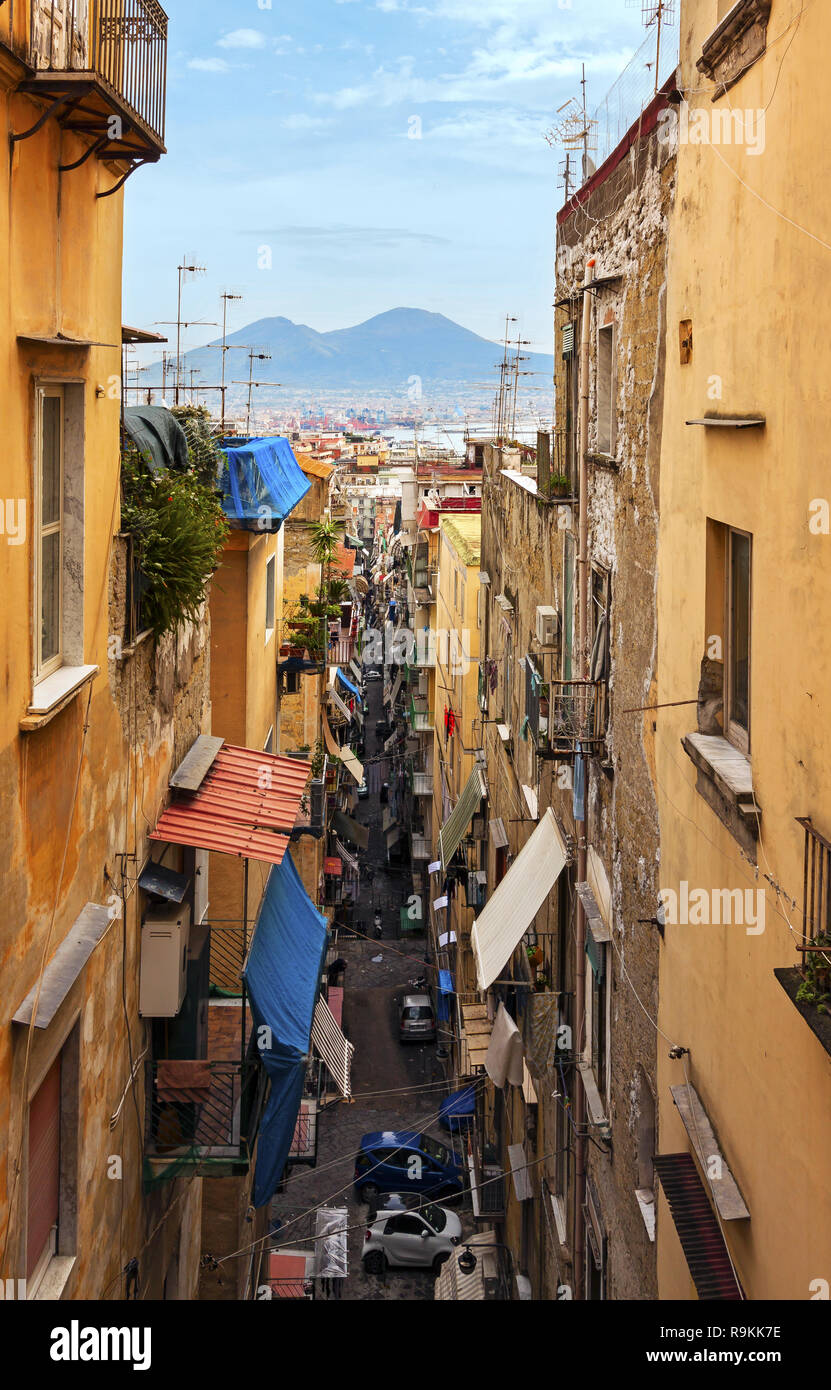 Vista panoramica di Napoli - Italia Foto Stock