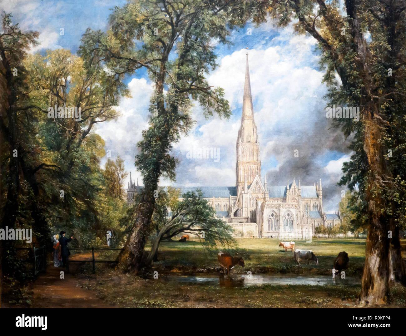 La Cattedrale di Salisbury dal Vescovo di massa (1823) da John Constable (1776 - 1837) olio su tela Foto Stock