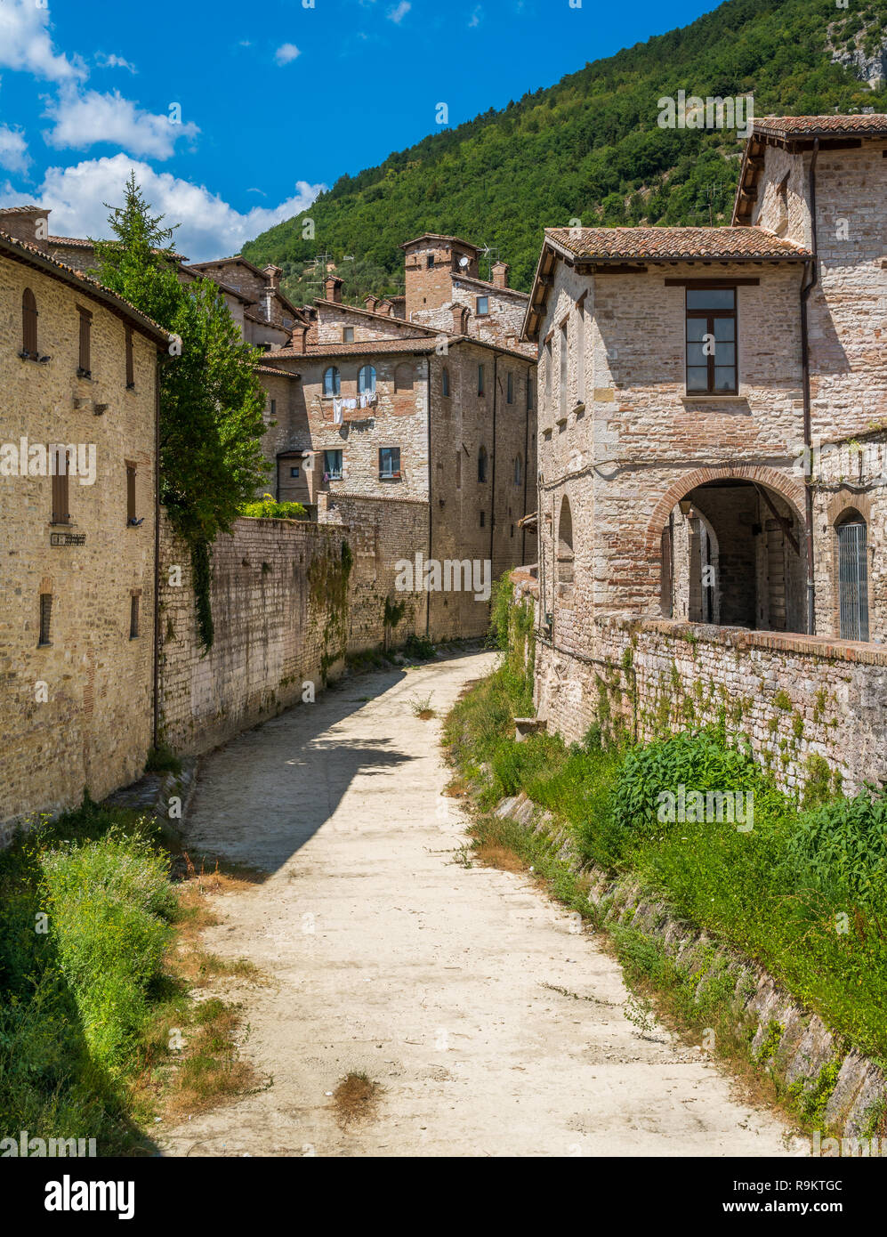 Vista panoramica di Gubbio, città medievale in provincia di Perugia, Umbria, Italia centrale. Foto Stock