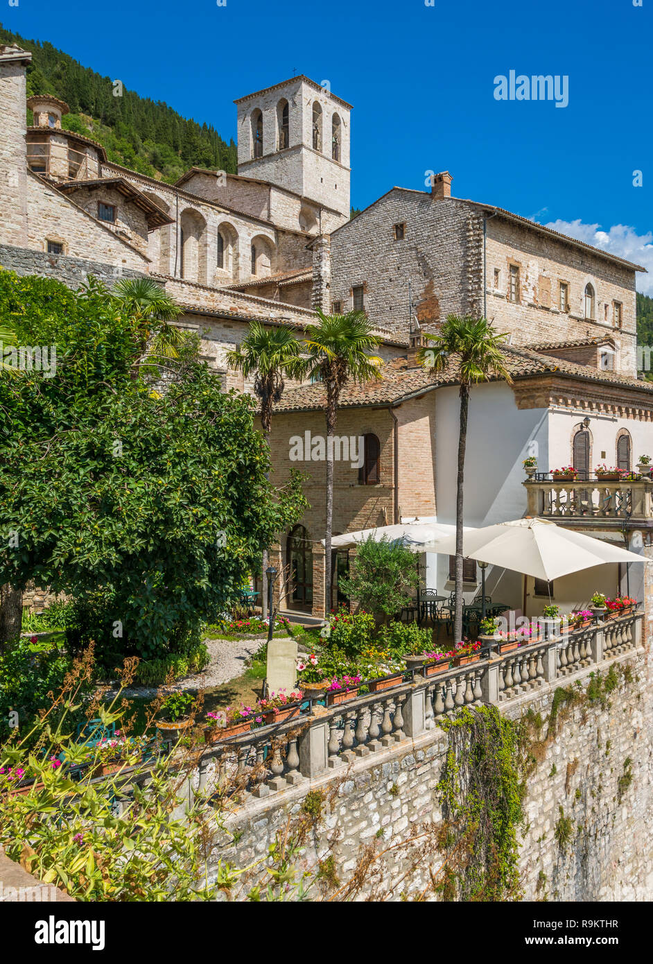Vista panoramica di Gubbio, città medievale in provincia di Perugia, Umbria, Italia centrale. Foto Stock