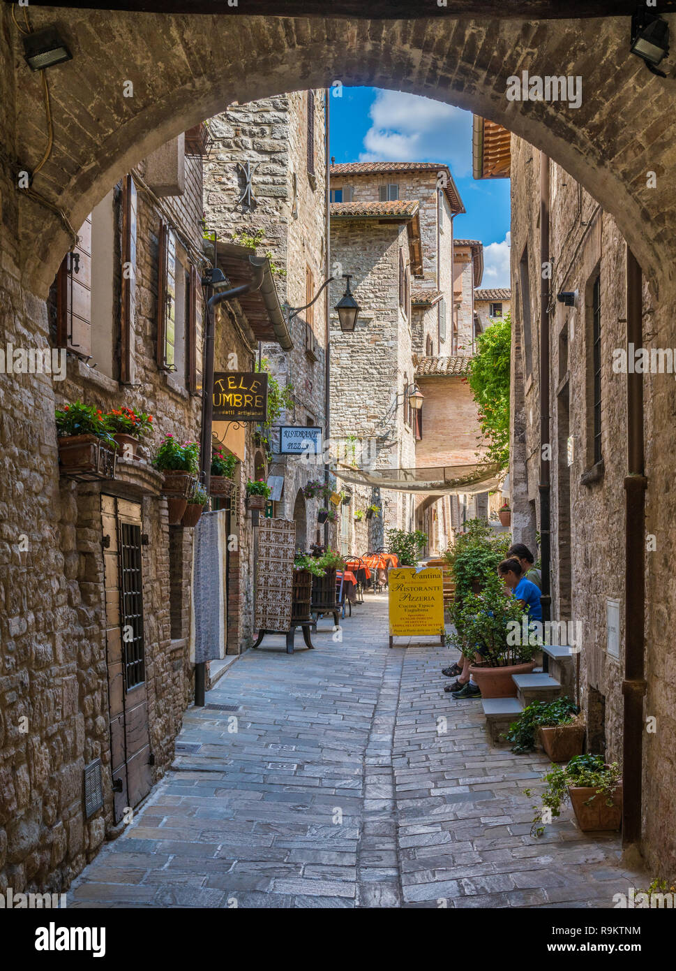 Vista panoramica di Gubbio, città medievale in provincia di Perugia, Umbria, Italia centrale. Foto Stock
