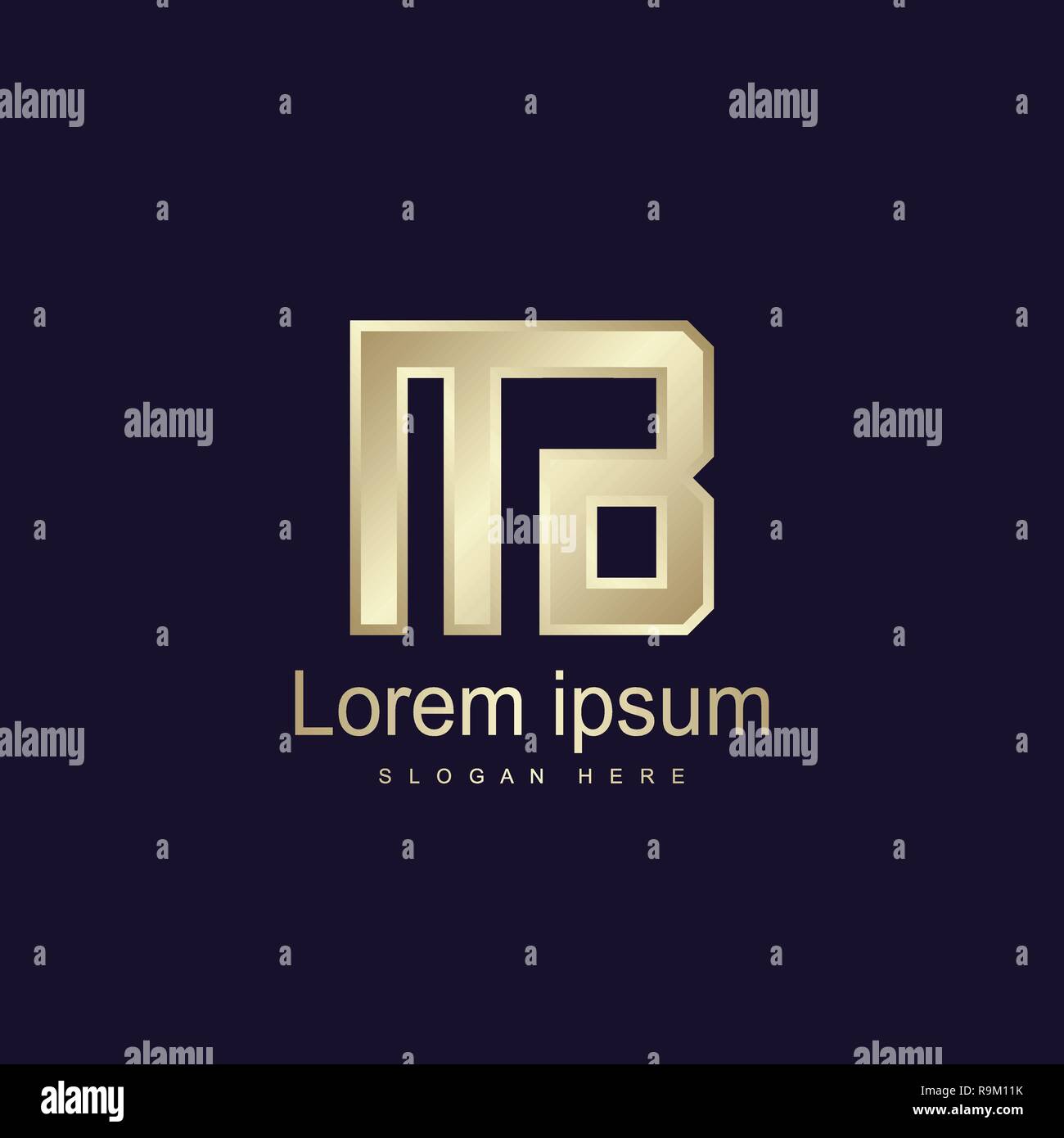 Lettera iniziale MB Modello Logo Design Vettoriali Illustrazione Vettoriale