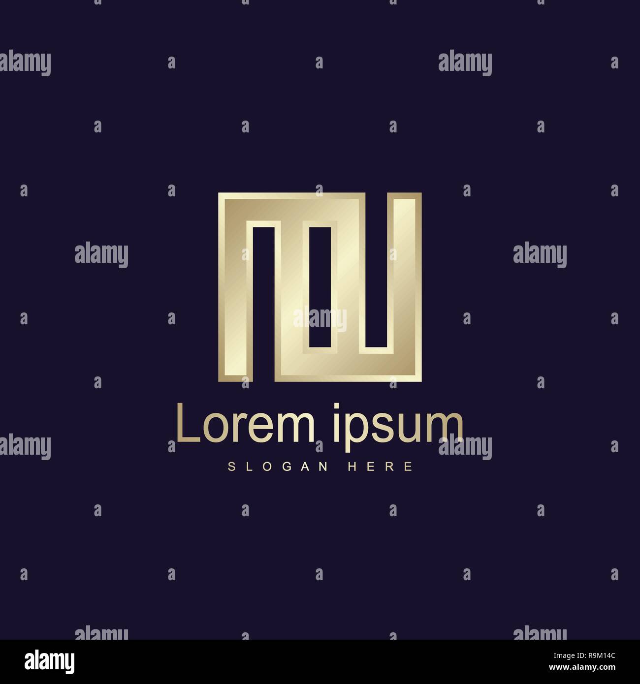 Lettera iniziale MW Modello Logo Design Vettoriali Illustrazione Vettoriale