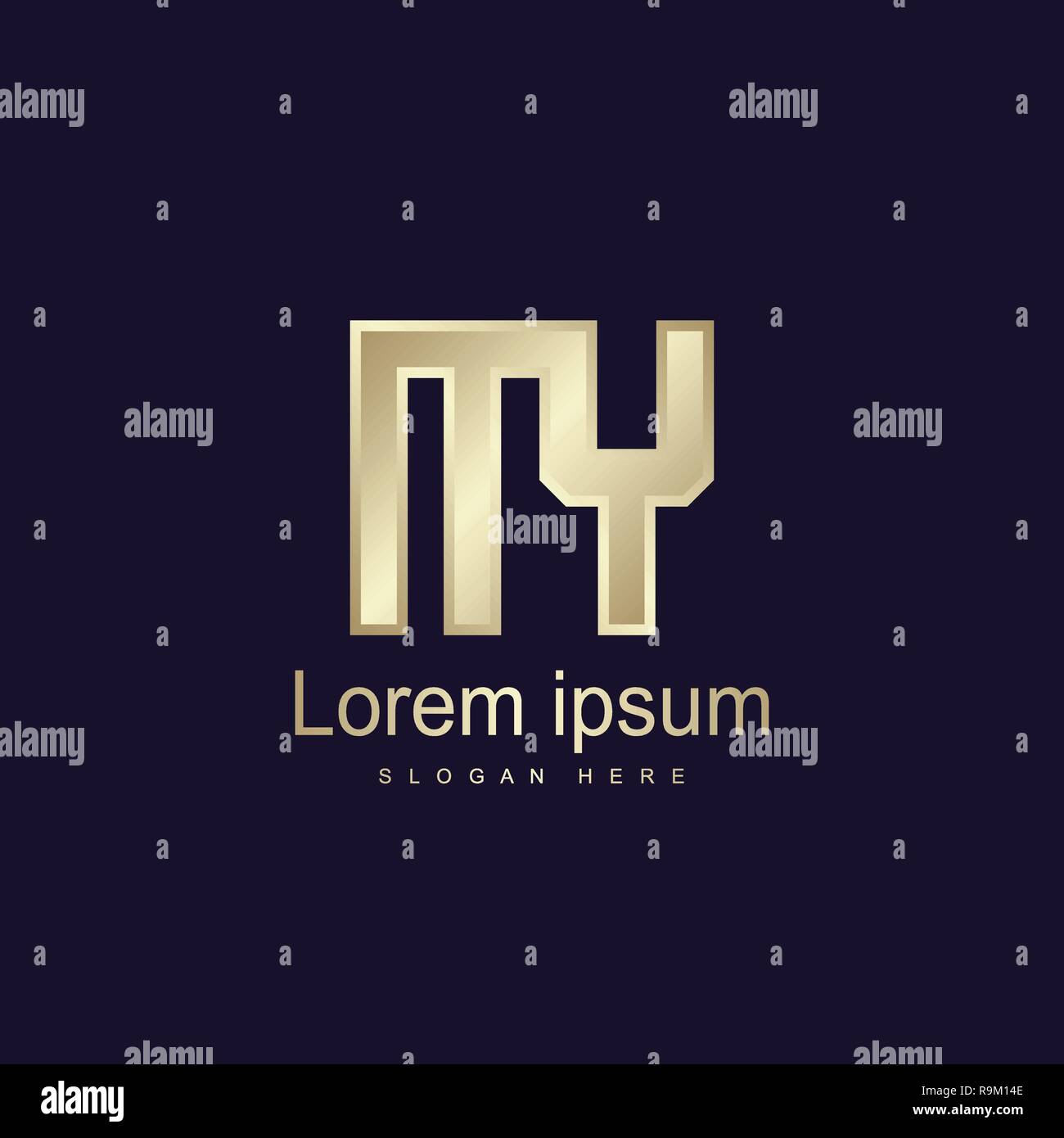 Lettera iniziale il mio Logo Template Design Vettoriali Illustrazione Vettoriale