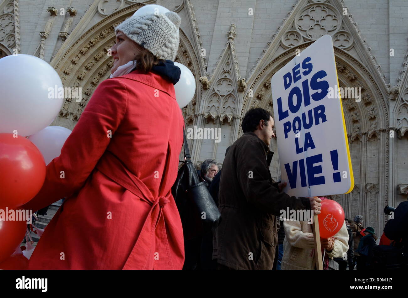 Movimento per la vita marzo a Lione, Francia Foto Stock