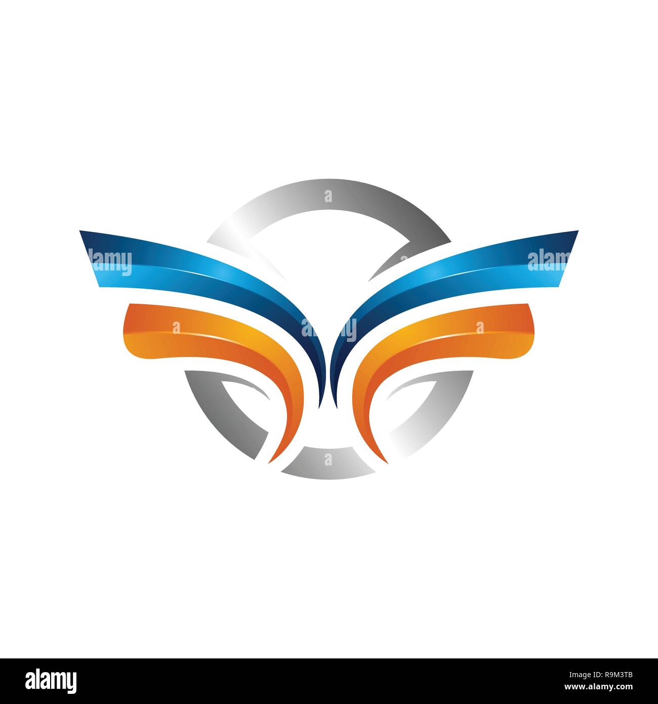 Forti ali abstract bold color logo , logo alato azienda e icona flying ala, ala eagle marchio e logotipo ala figura di uccello, ali colorate Illustrazione Vettoriale