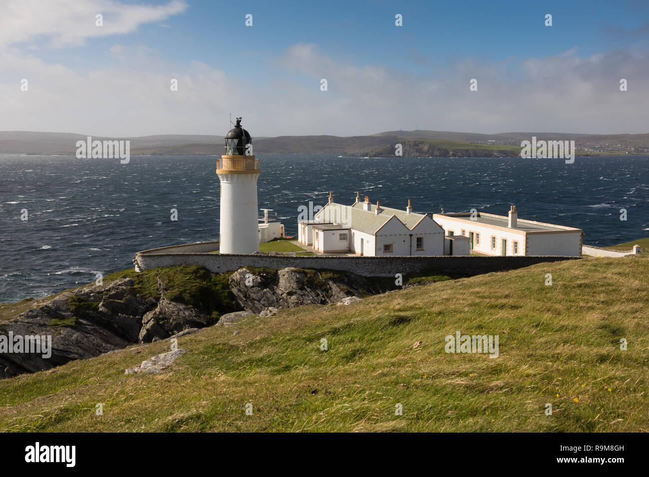 Faro Bressay, Isole Shetland Foto Stock
