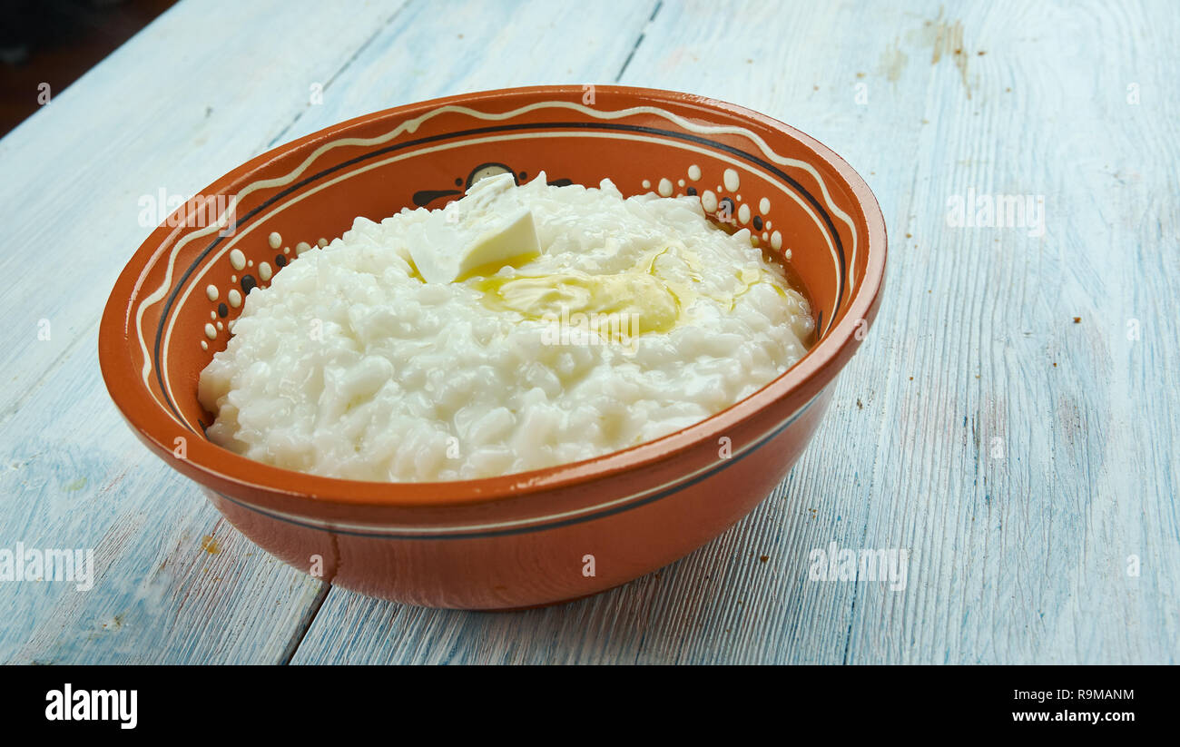 Risengrod - Scandinavian Farinata di Riso, tradizionalmente servito alla vigilia di Natale in Danimarca e in Svezia Foto Stock
