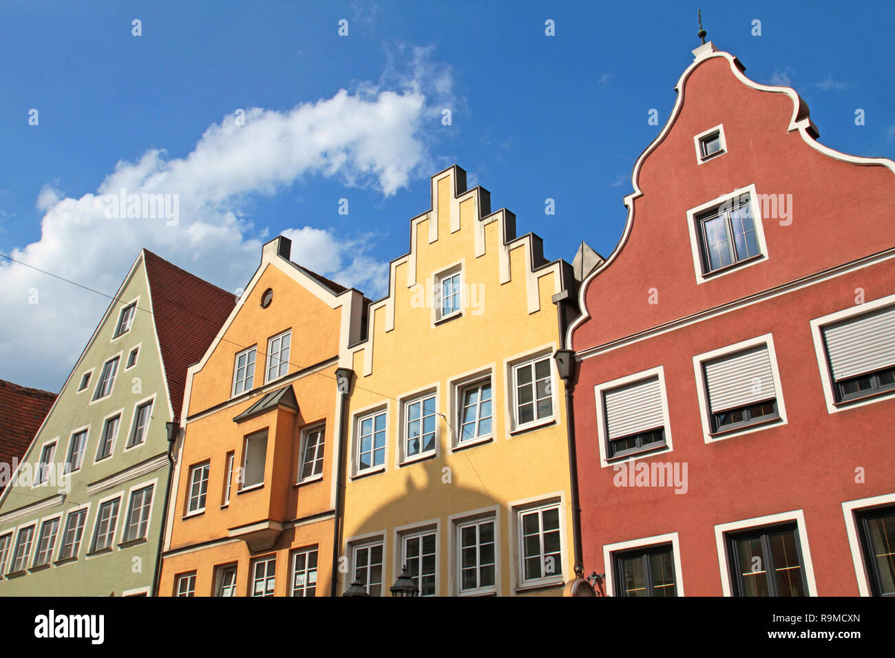 Case colorate in Donauwörth Foto Stock