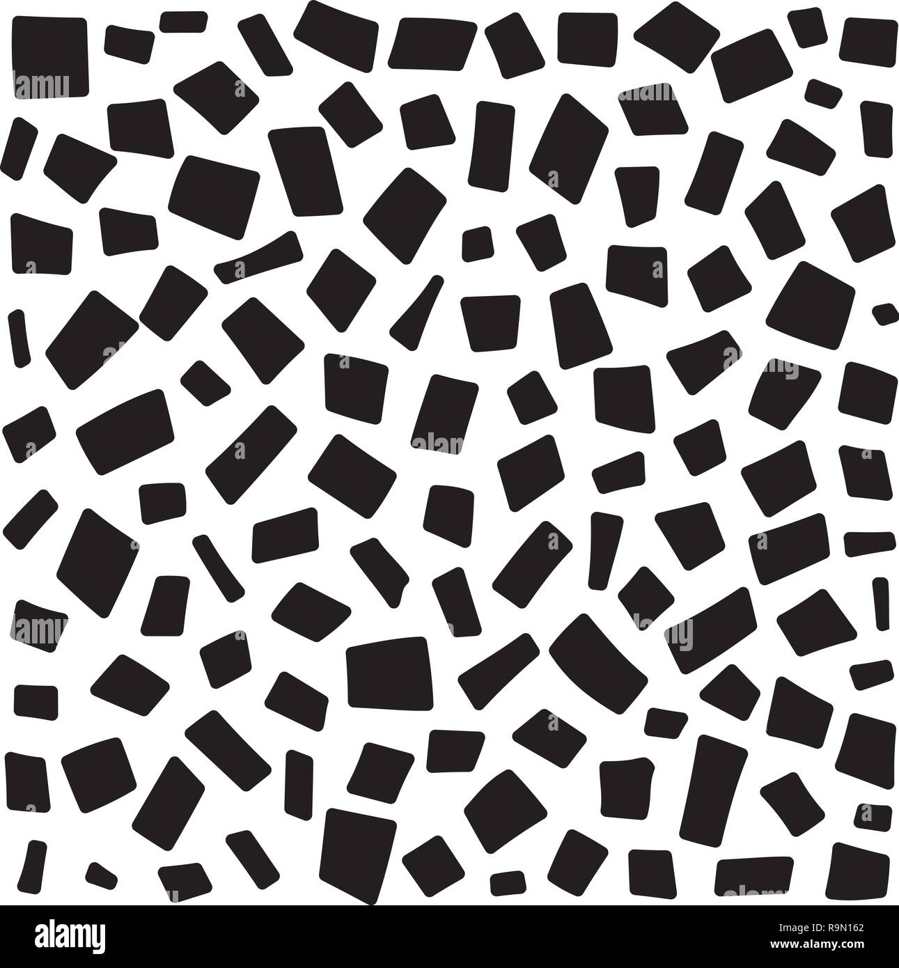 La linea tratteggiata astratto modello senza giunture. Ripetuti i rettangoli texture. Nero e sfondo bianco. Disegnato a mano illustrazione vettoriale Illustrazione Vettoriale