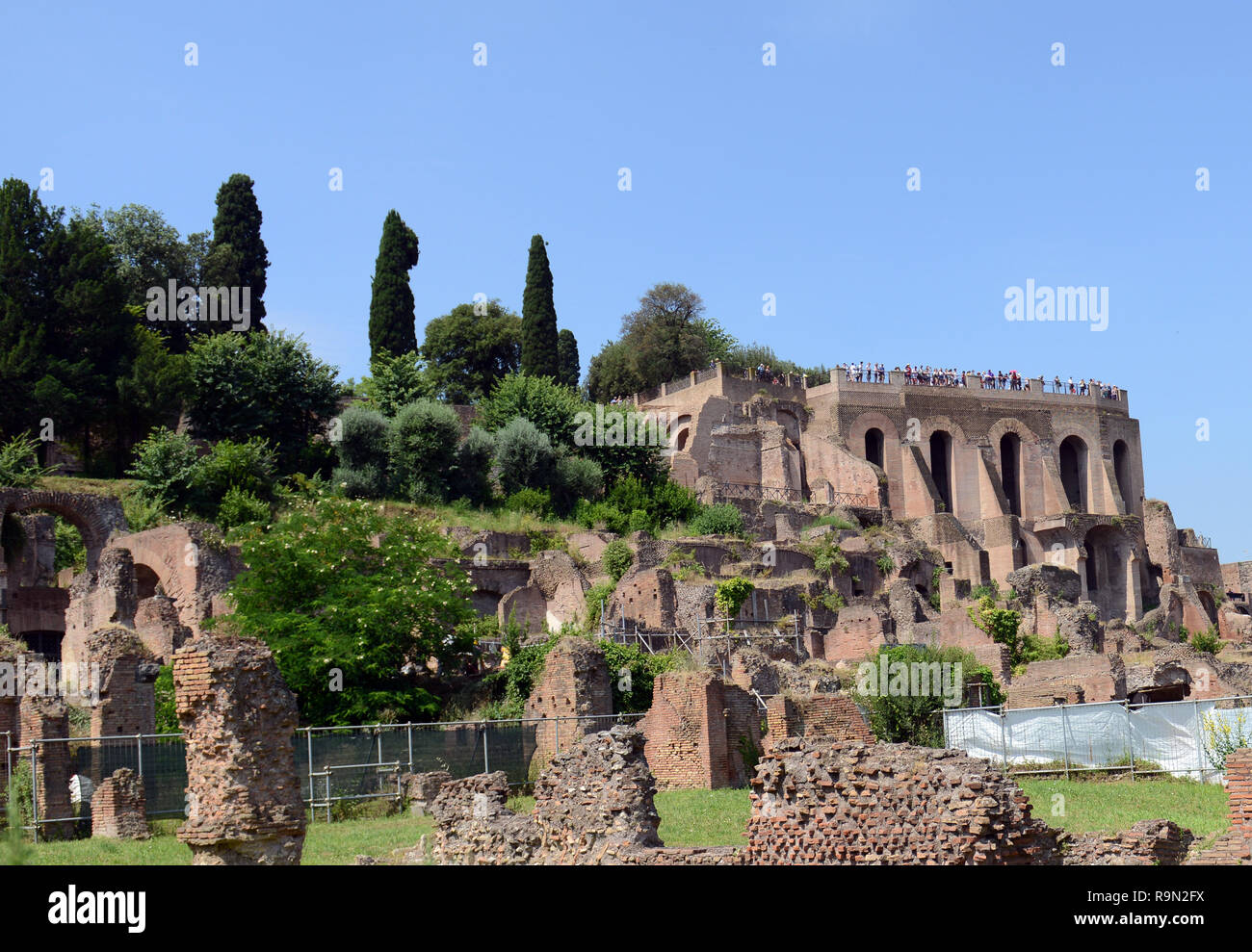 Il Foro Romano era il cuore della città di Roma antica. Foto Stock