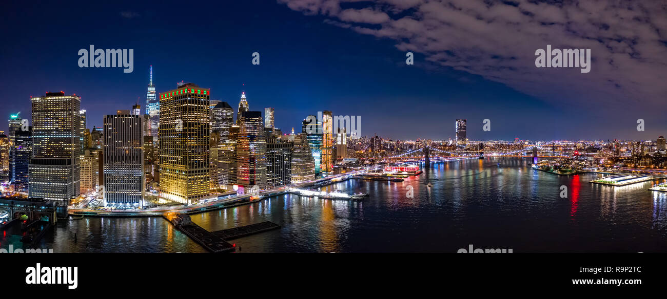 Panoramica aerea di skyline di New York Foto Stock