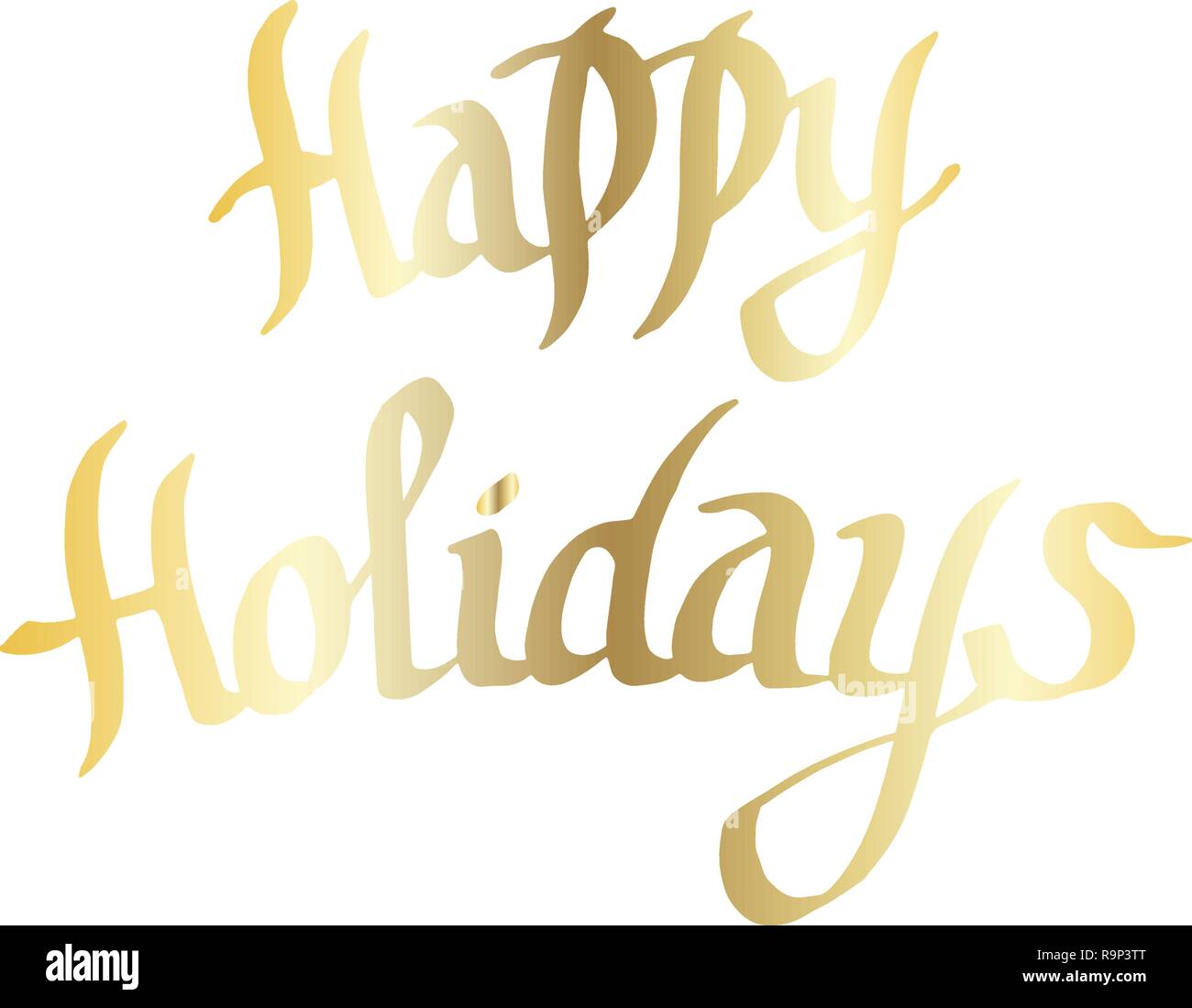Il vettore delle vacanze felici della calligrafia calligrafia del monogramma. G olden inchiostro inciso art. Testo isolato illustrazione elemento. Illustrazione Vettoriale