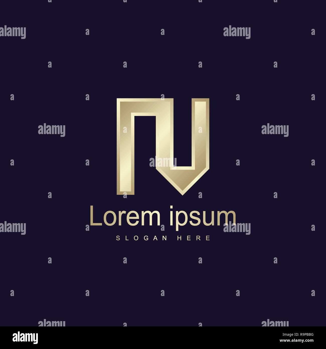 Lettera iniziale NV Modello Logo Design Vettoriali Illustrazione Vettoriale