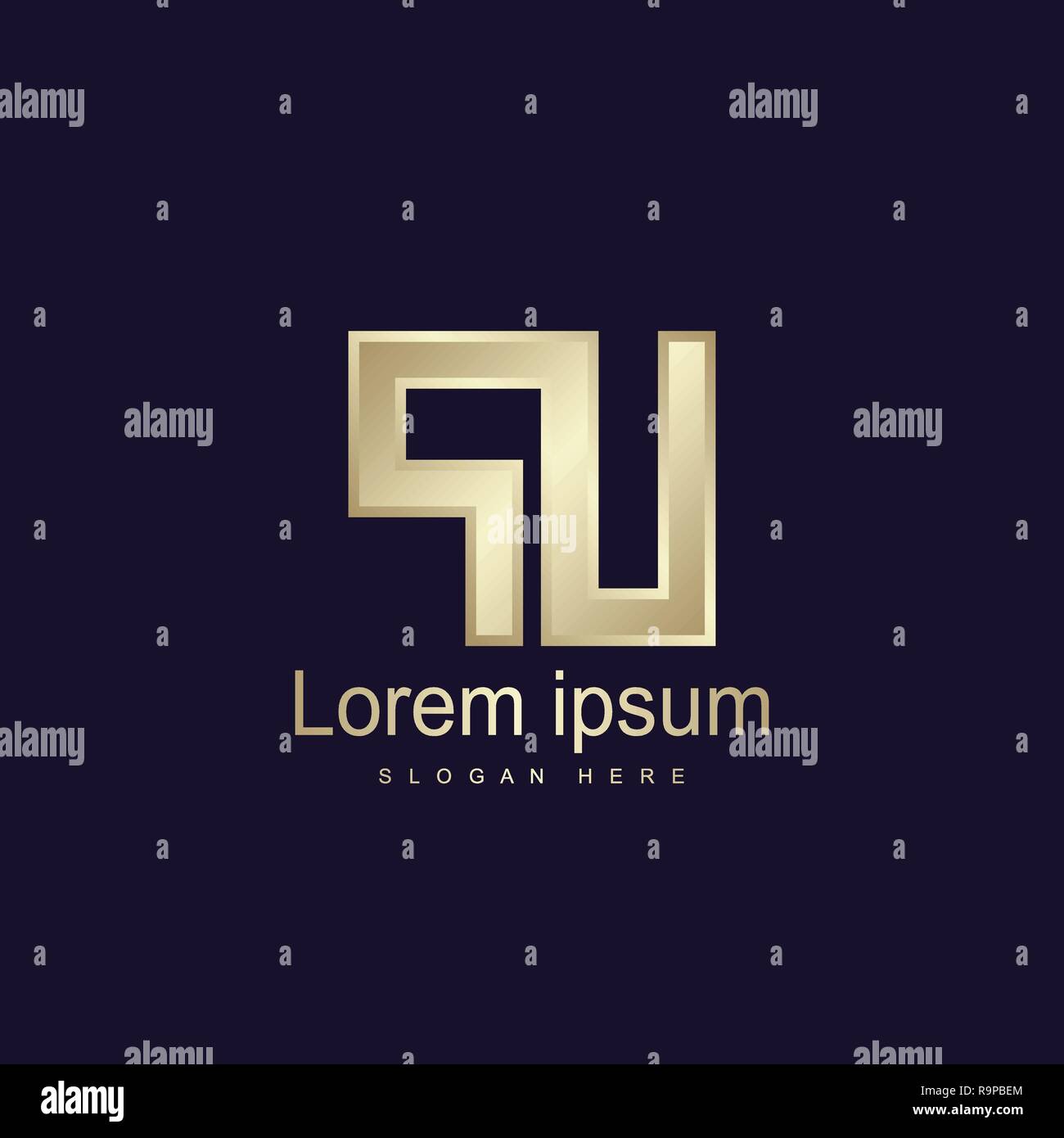 Lettera iniziale PU Modello Logo Design Vettoriali Illustrazione Vettoriale