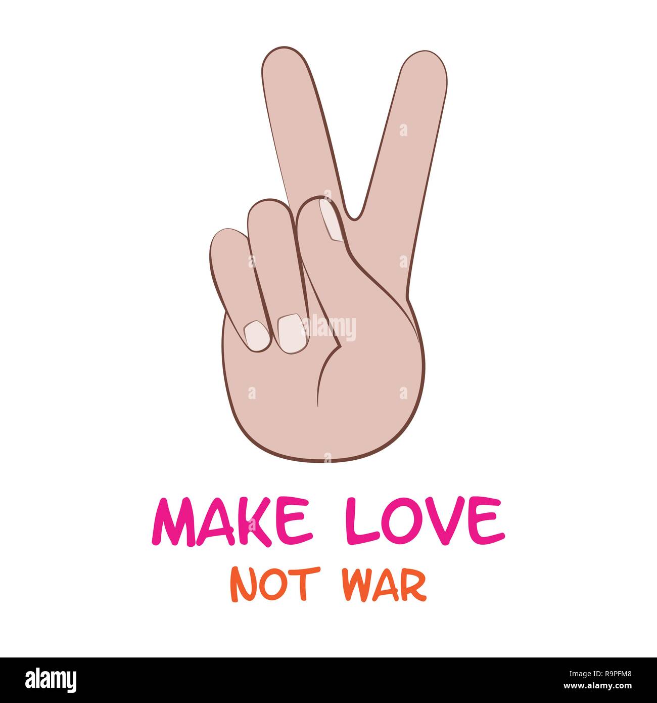 Fare l'amore non guerra pace simbolo mano illustrazione vettoriale EPS10 Illustrazione Vettoriale