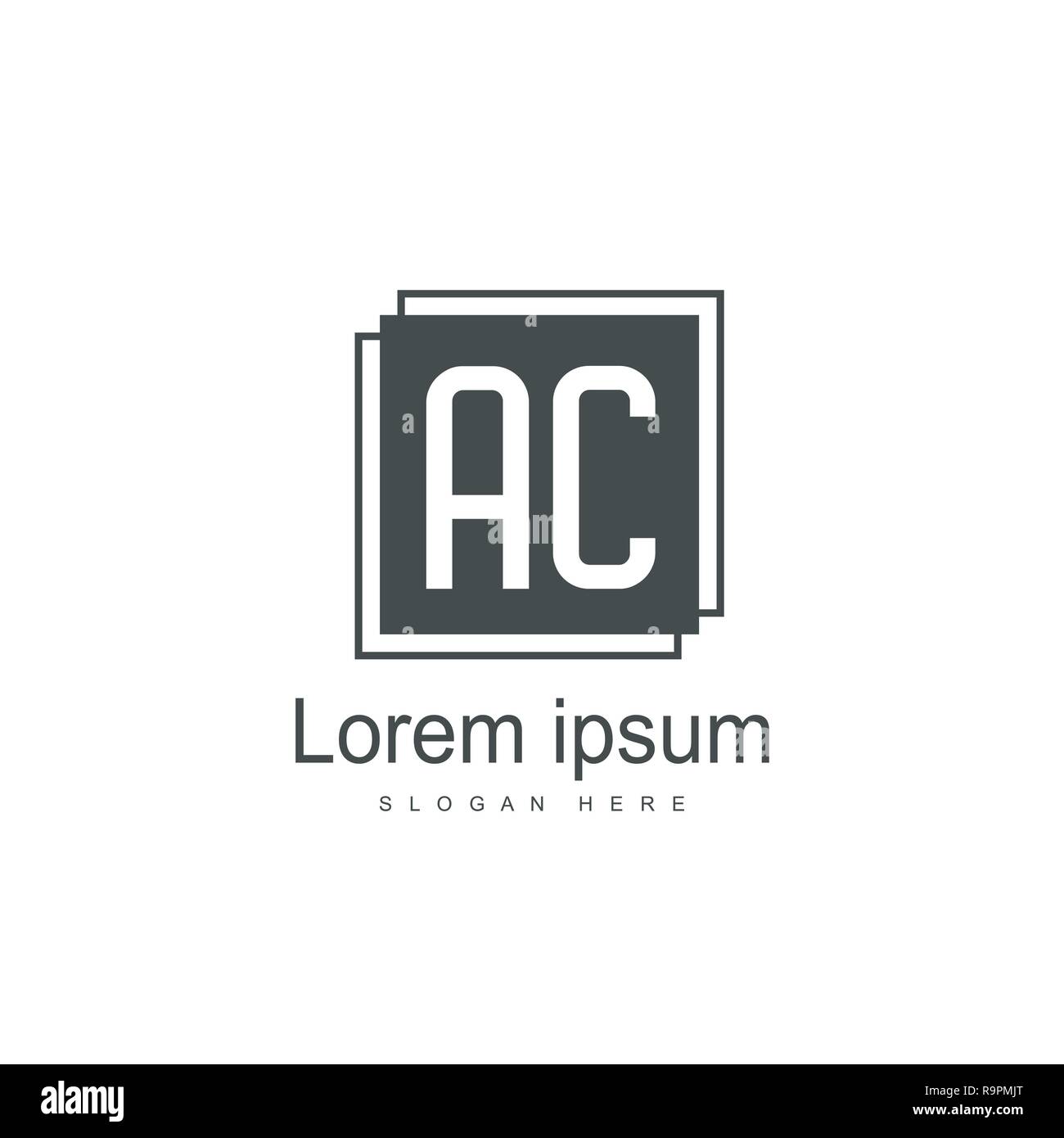 Lettera iniziale AC Modello Logo Design Vettoriali Illustrazione Vettoriale