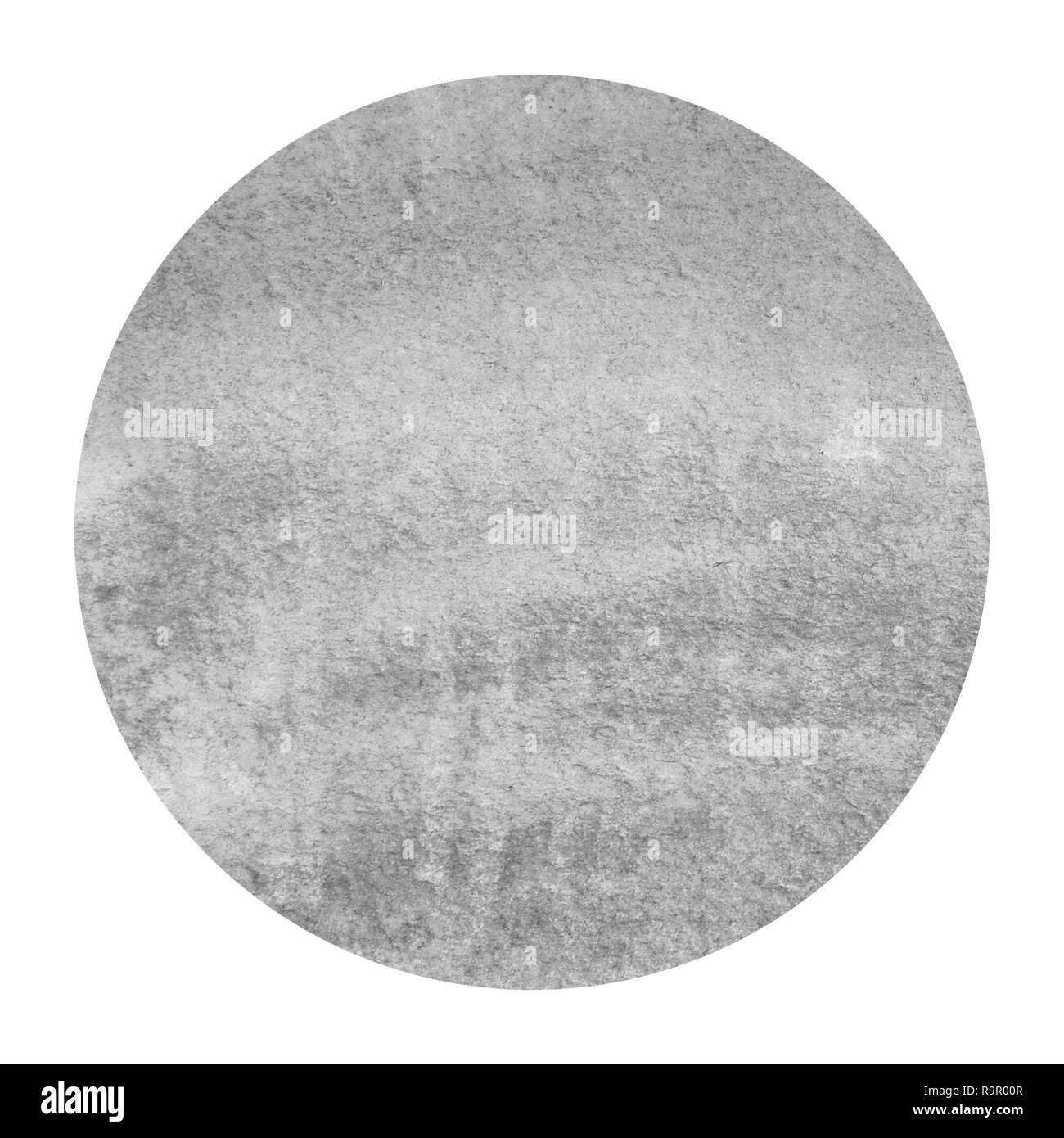 Monocromatico disegnati a mano ad acquerello telaio circolare texture di sfondo con macchie. Il design moderno elemento Foto Stock