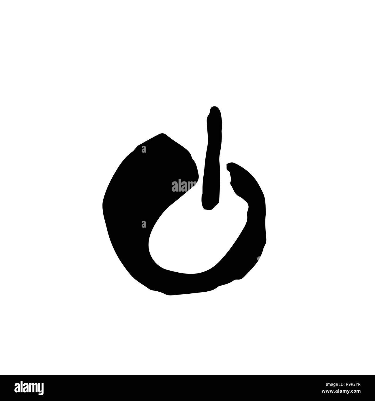 Icona pulsante di swithing su. Grunge di inchiostro illustrazione vettoriale. Illustrazione Vettoriale