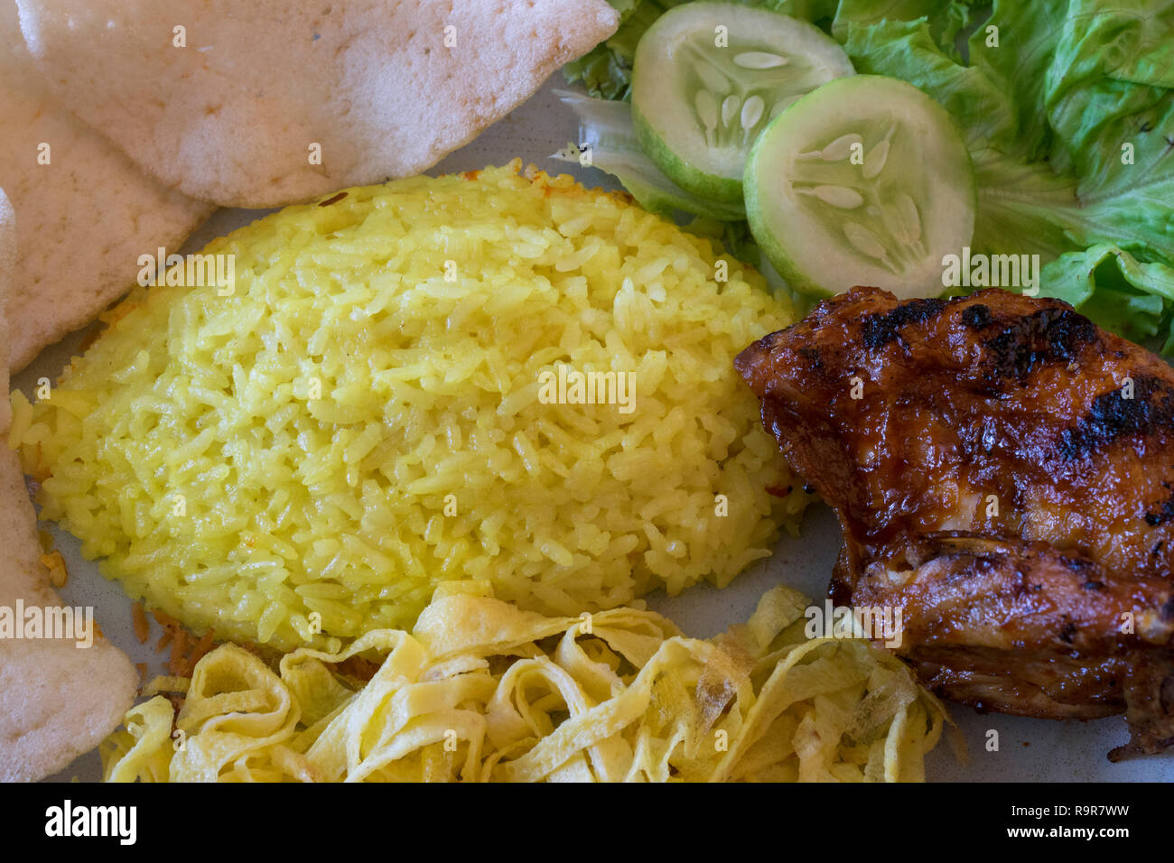 6.8B, Nasi Kuning, IndonesianBook Foto Stock