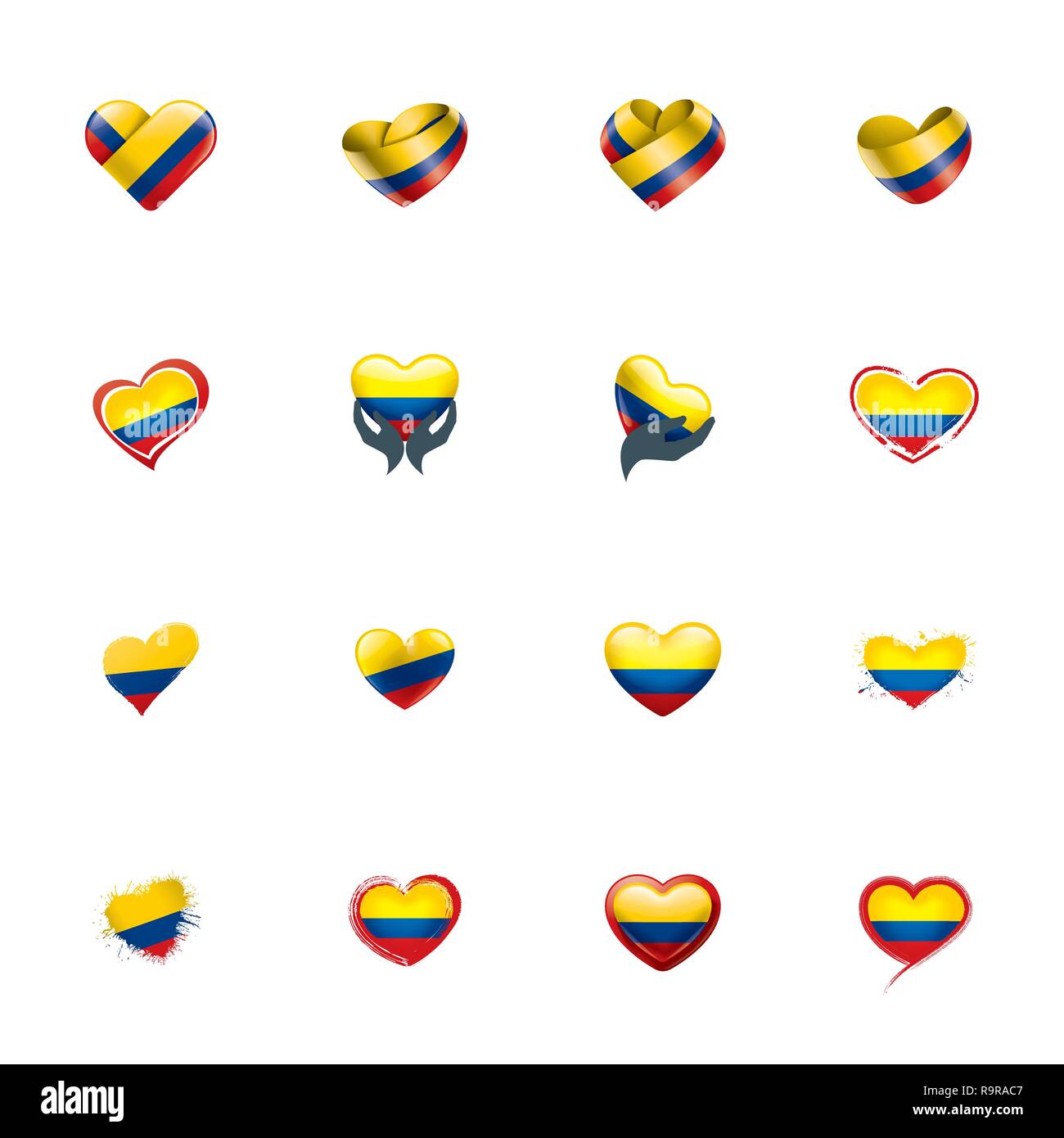 Colombia bandiera, illustrazione vettoriale su sfondo bianco Illustrazione Vettoriale