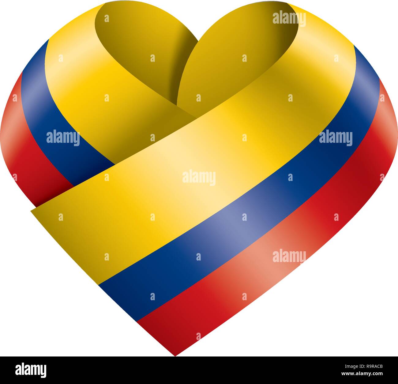 Colombia bandiera, illustrazione vettoriale su sfondo bianco Illustrazione Vettoriale