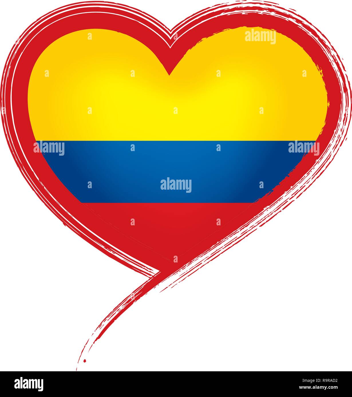 Colombia bandiera, illustrazione vettoriale su sfondo bianco Illustrazione Vettoriale