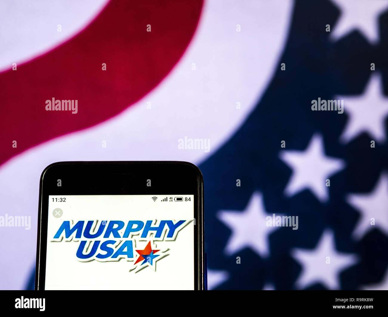 Dicembre 25, 2018 - Kiev, Ucraina - Murphy USA Corporation logo che si vede visualizzato su un telefono intelligente. (Credito Immagine: © Igor Golovniov/SOPA immagini via ZUMA filo) Foto Stock