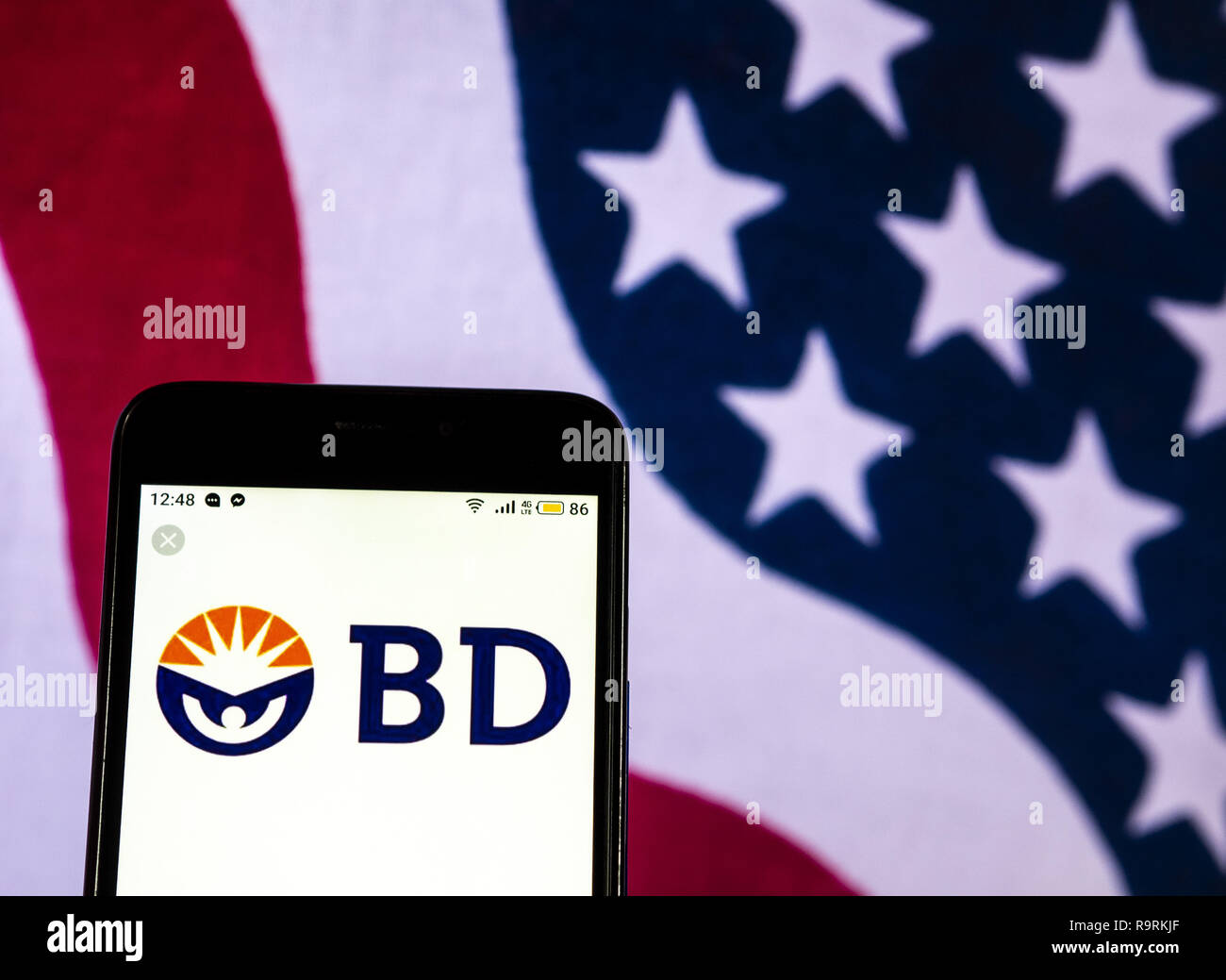 Kiev, Ucraina. Xx Dec, 2018. Becton Dickinson logo azienda vede visualizzato su un telefono intelligente. Credito: Igor Golovniov SOPA/images/ZUMA filo/Alamy Live News Foto Stock
