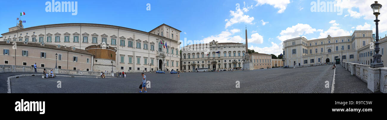 Roma, Italia - 30 giugno: Palazzo del Quirinale a Roma il 30 giugno 2014. Panorama del Quirinale residenza ufficiale del Presidente del Consiglio italiano Republicin un Foto Stock