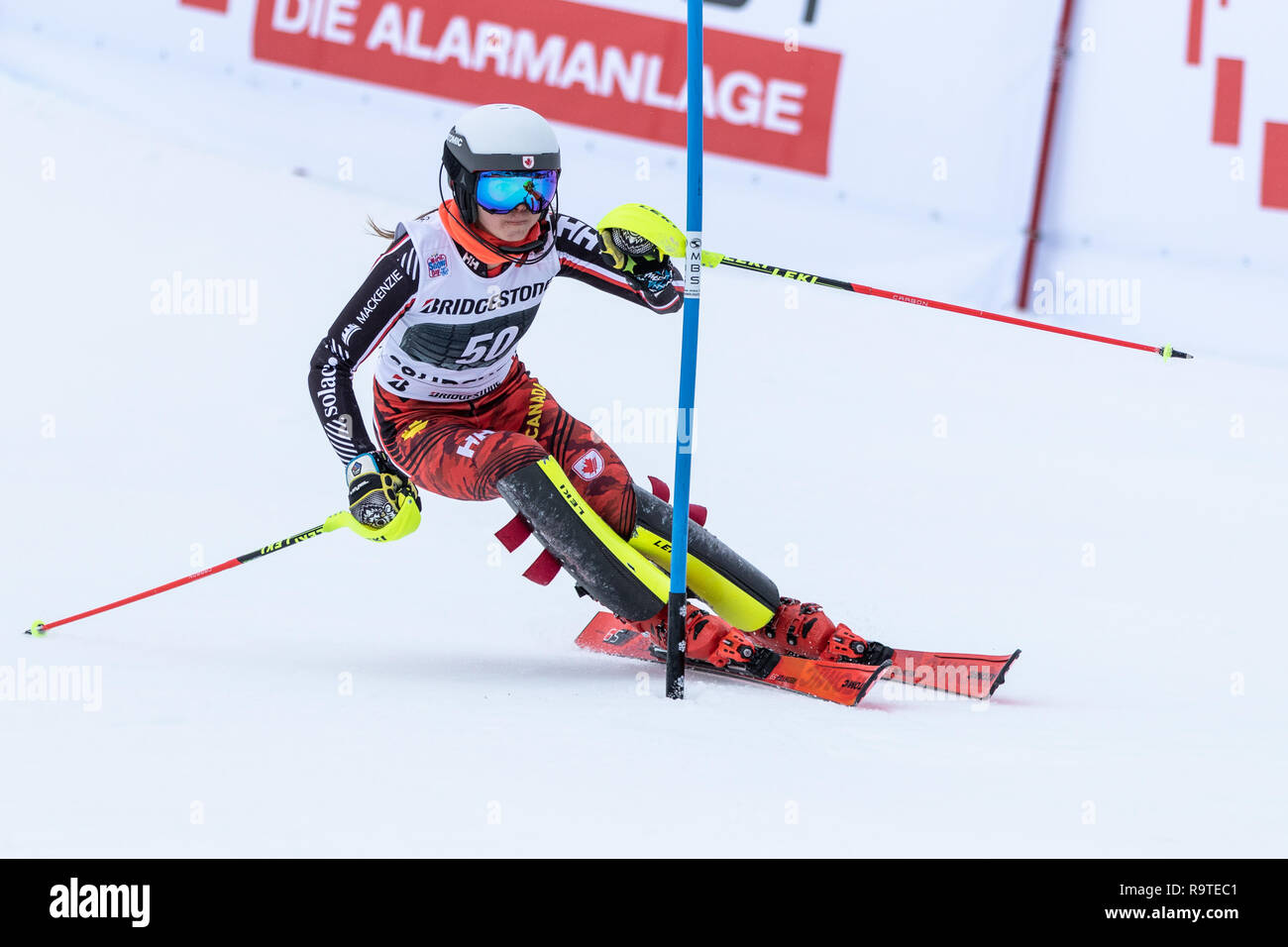 22 dicembre 2018, Courchevel Francia Ladies Slalom Audi FIS Coppa del Mondo di Sci Alpino 2019 Foto Stock