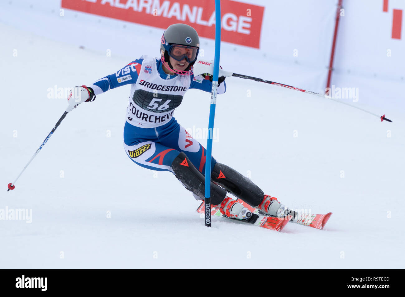 22 dicembre 2018, Courchevel Francia Ladies Slalom Audi FIS Coppa del Mondo di Sci Alpino 2019 Foto Stock