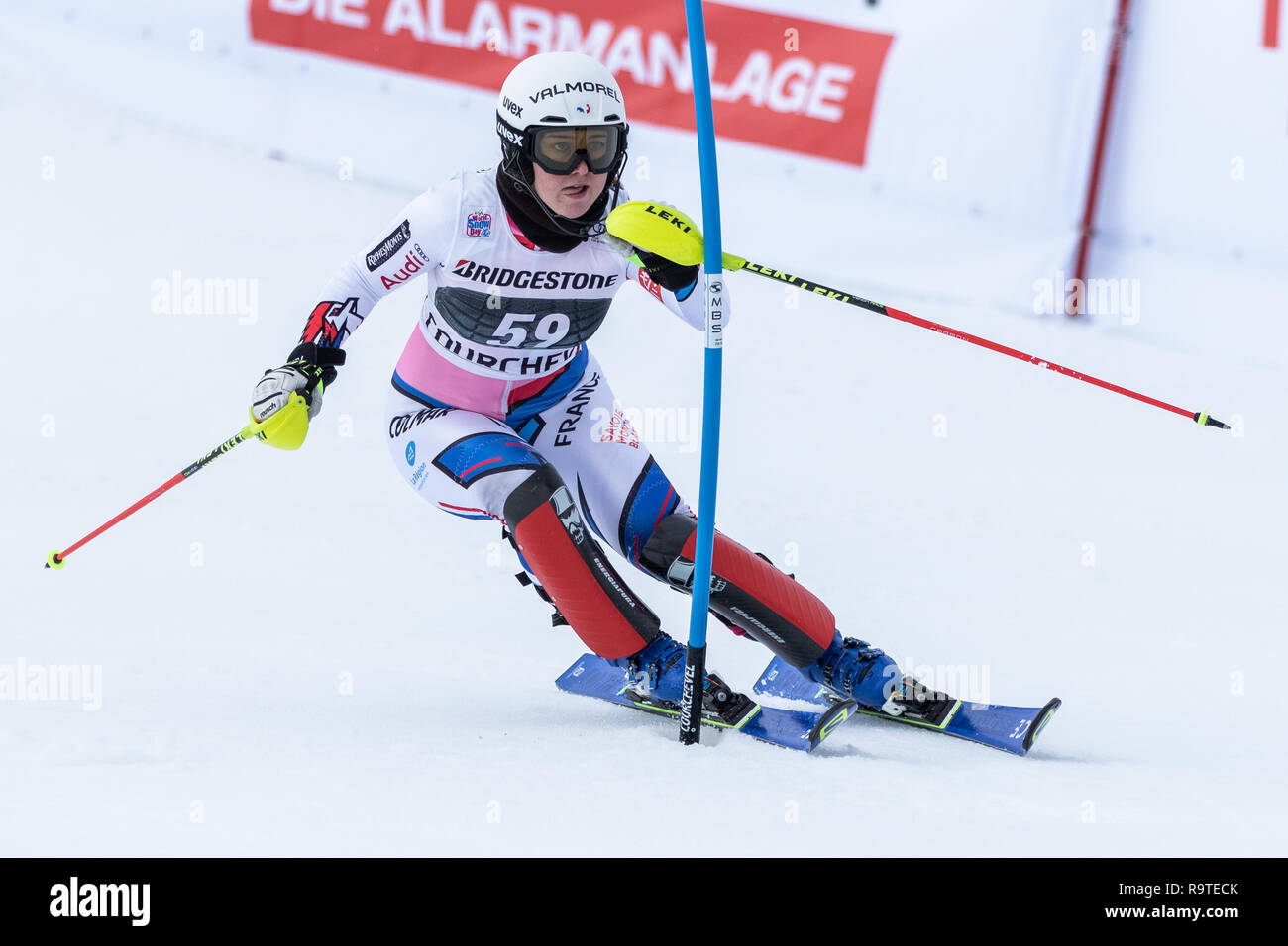 22 dicembre 2018, Courchevel Francia Ladies Slalom Audi FIS Coppa del Mondo di Sci Alpino 2019 Foto Stock