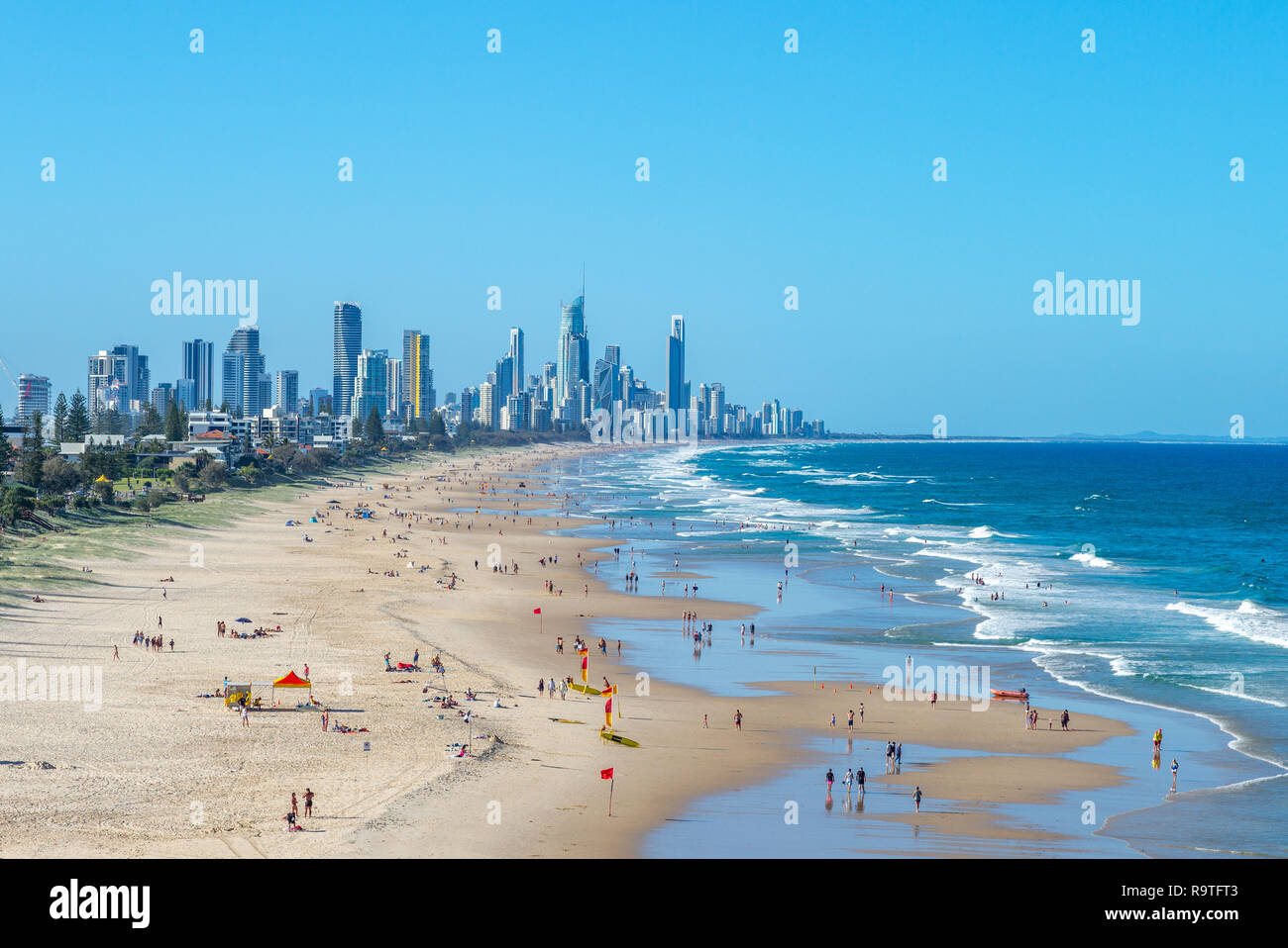 Scenario di surf Paradise, Gold Coast, Brisbane Foto Stock