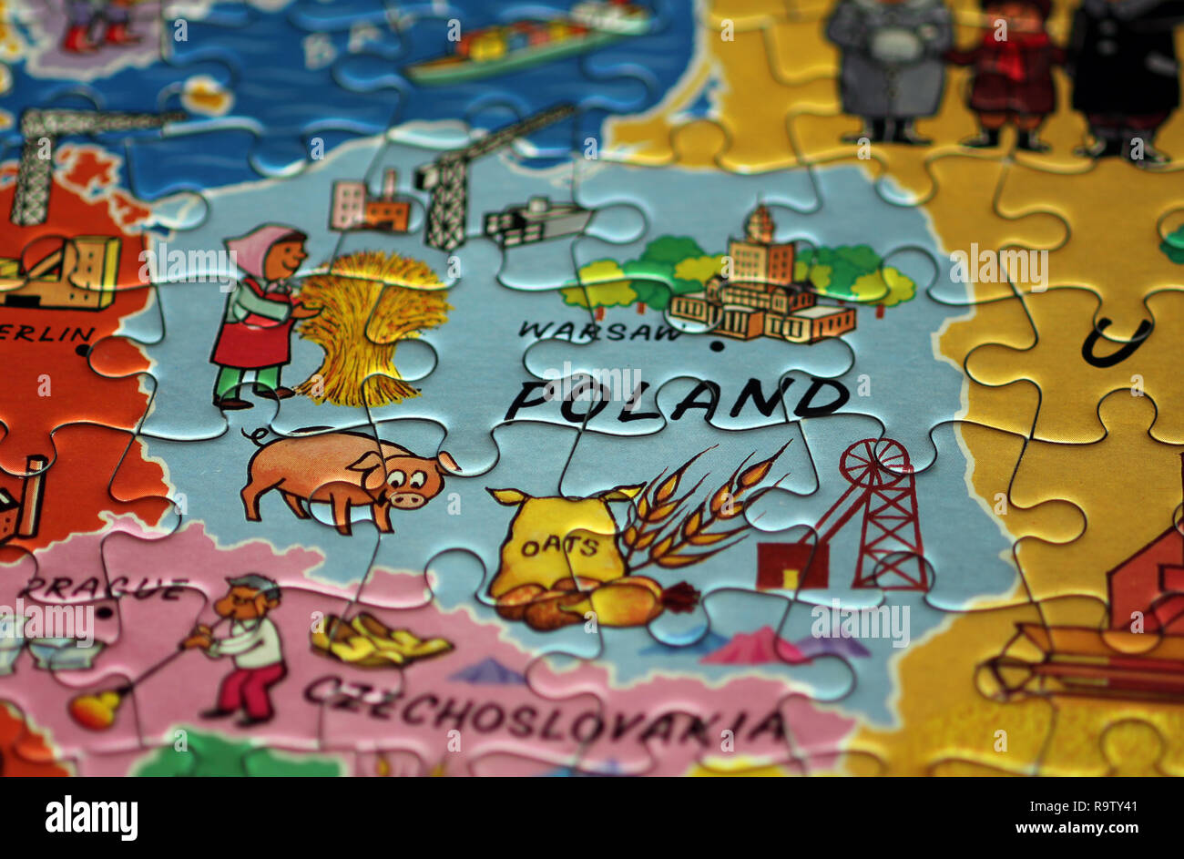 La Polonia puzzle mappa Foto stock - Alamy