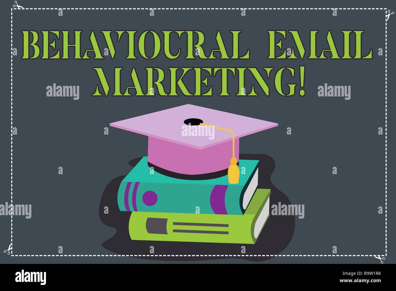 La scrittura della nota mostra Behavioral Email Marketing. Business photo vetrina customercentric trigger di messaggistica di base strategia graduazione colore Hat con Foto Stock