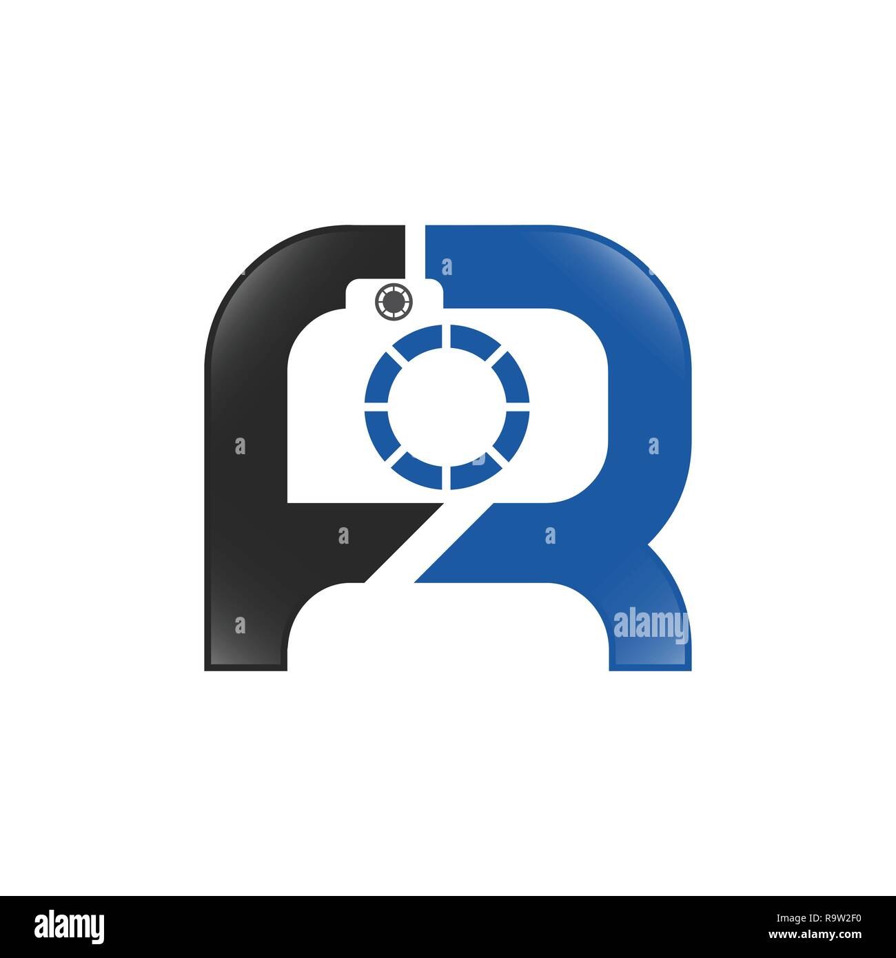 Il logo di fotografia, otturatore logo design, R logo dell'otturatore, l'otturatore della fotocamera Illustrazione Vettoriale