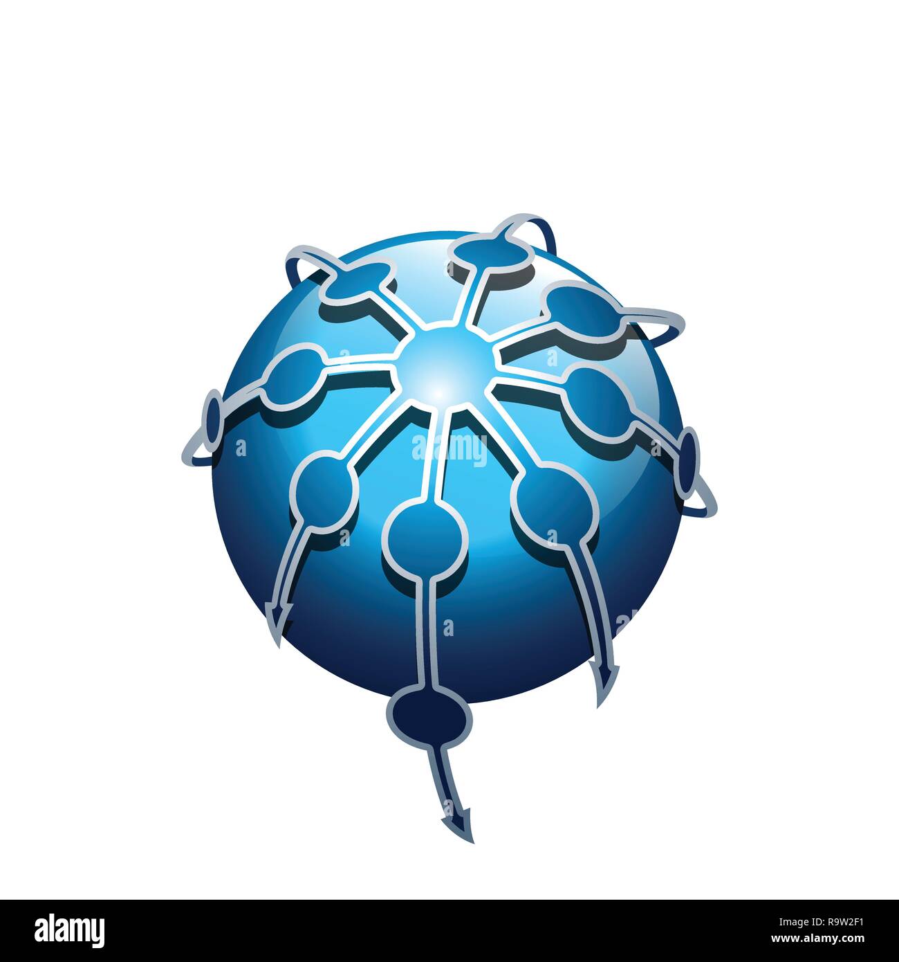 Vettore logo del pianeta. Vettore di orbita satellitare e logo. Cosmos logo. Pianeta miglior logo. Pianeta concetto logo. Pianeta logo web. Icona del pianeta. Pianeta Icona app Illustrazione Vettoriale