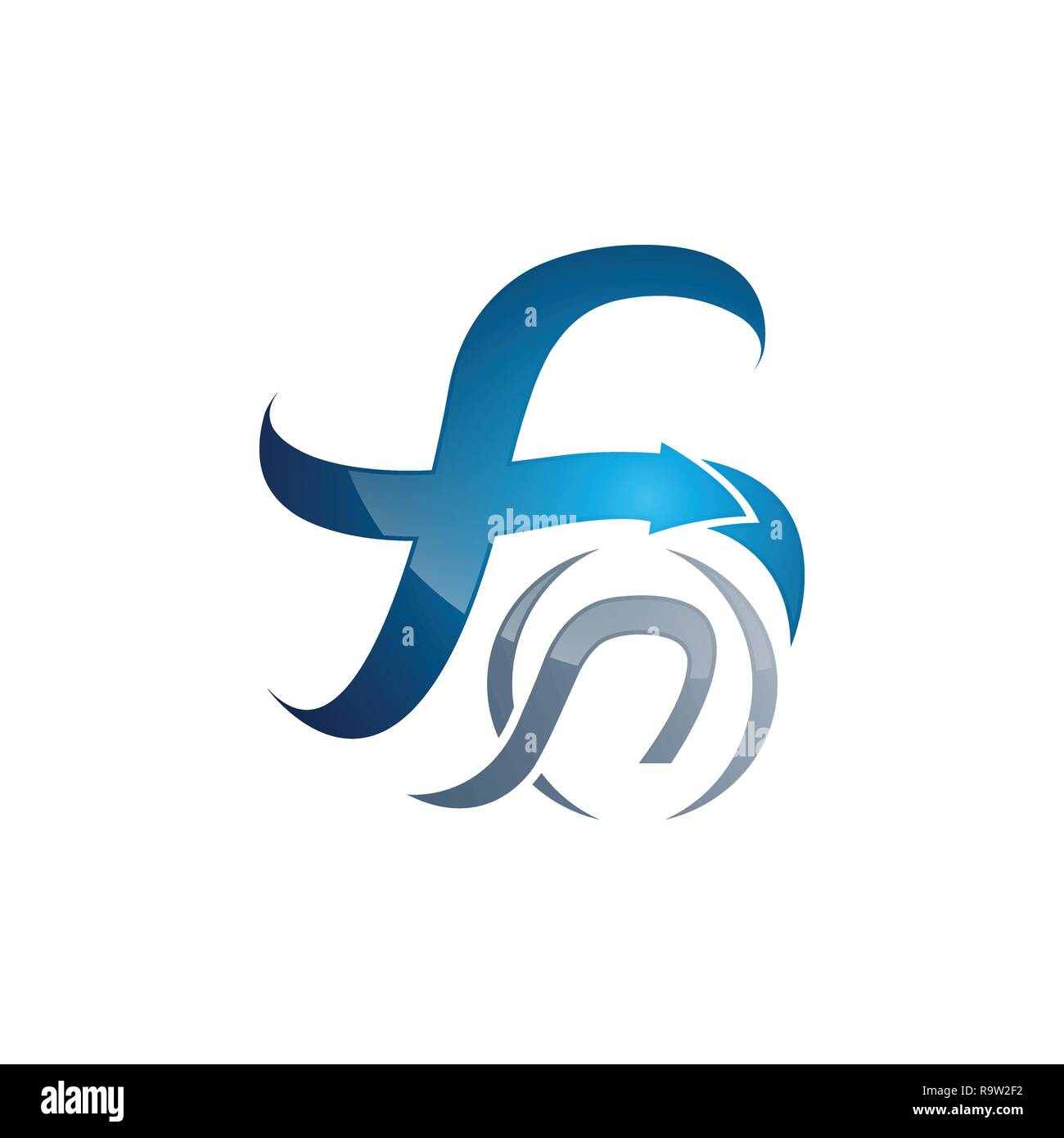 Creative lettera F logo Swoosh modello illustrazione vettoriale, il Logo per la corporate identity della compagnia della lettera F, font tipografici Illustrazione Vettoriale