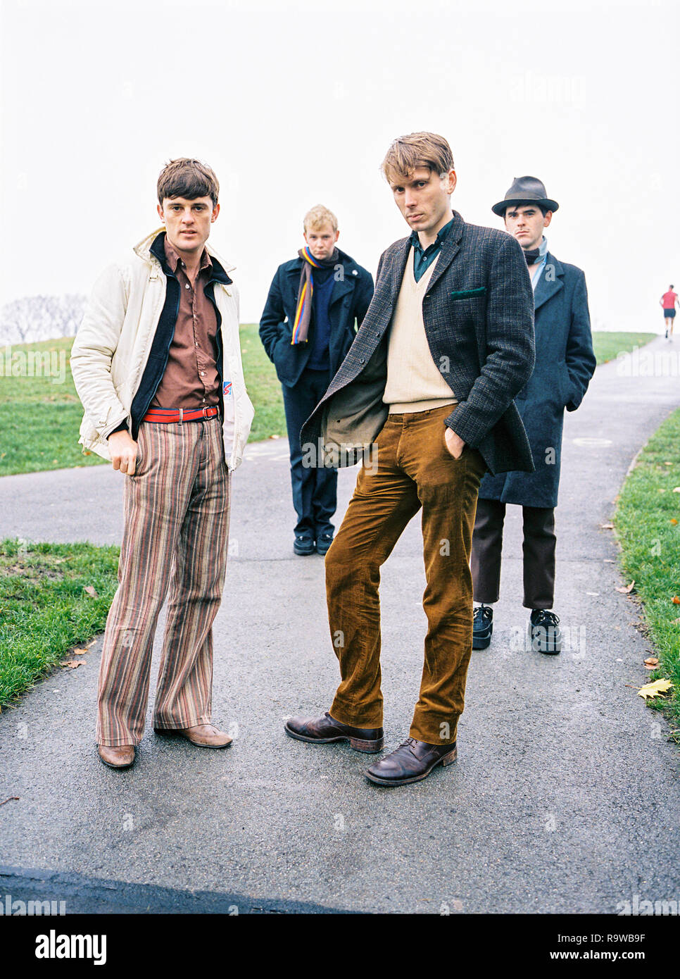 Franz Ferdinand,Scottish rock band, fotografato in Primrose Hill, Londra, Inghilterra, Regno Unito. Foto Stock