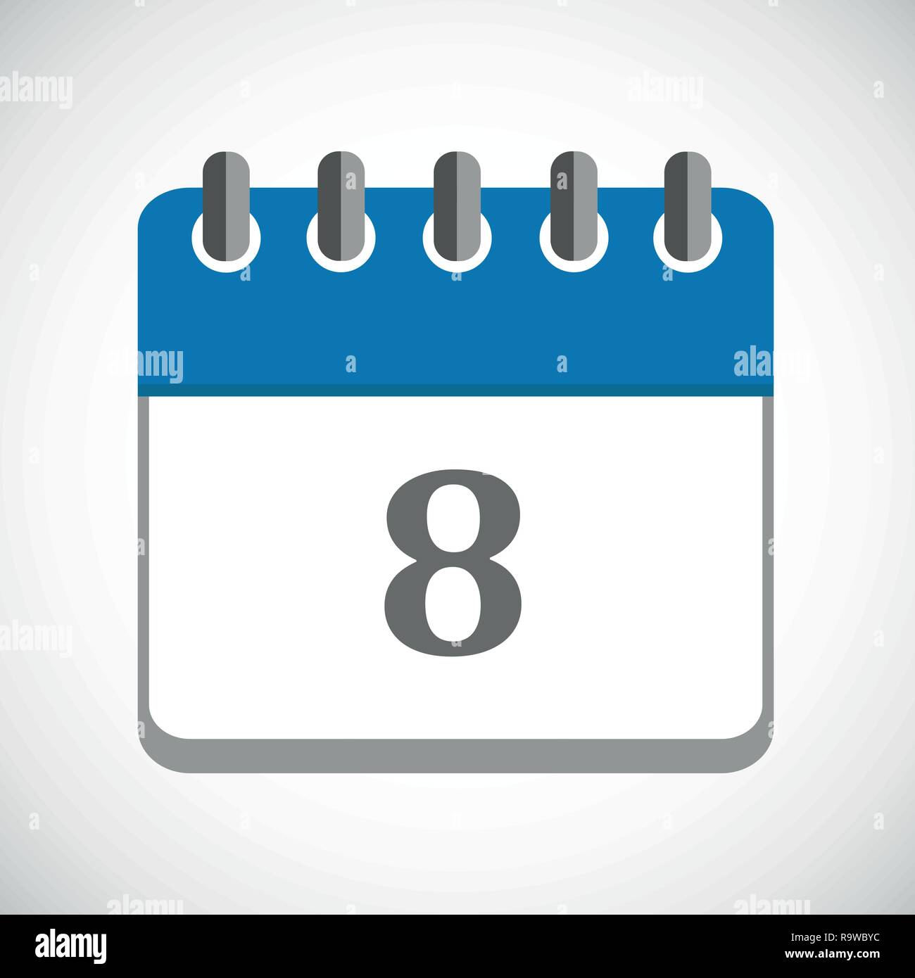 Illustrazione vettoriale di blu calendario icona 8 EPS10 Illustrazione Vettoriale