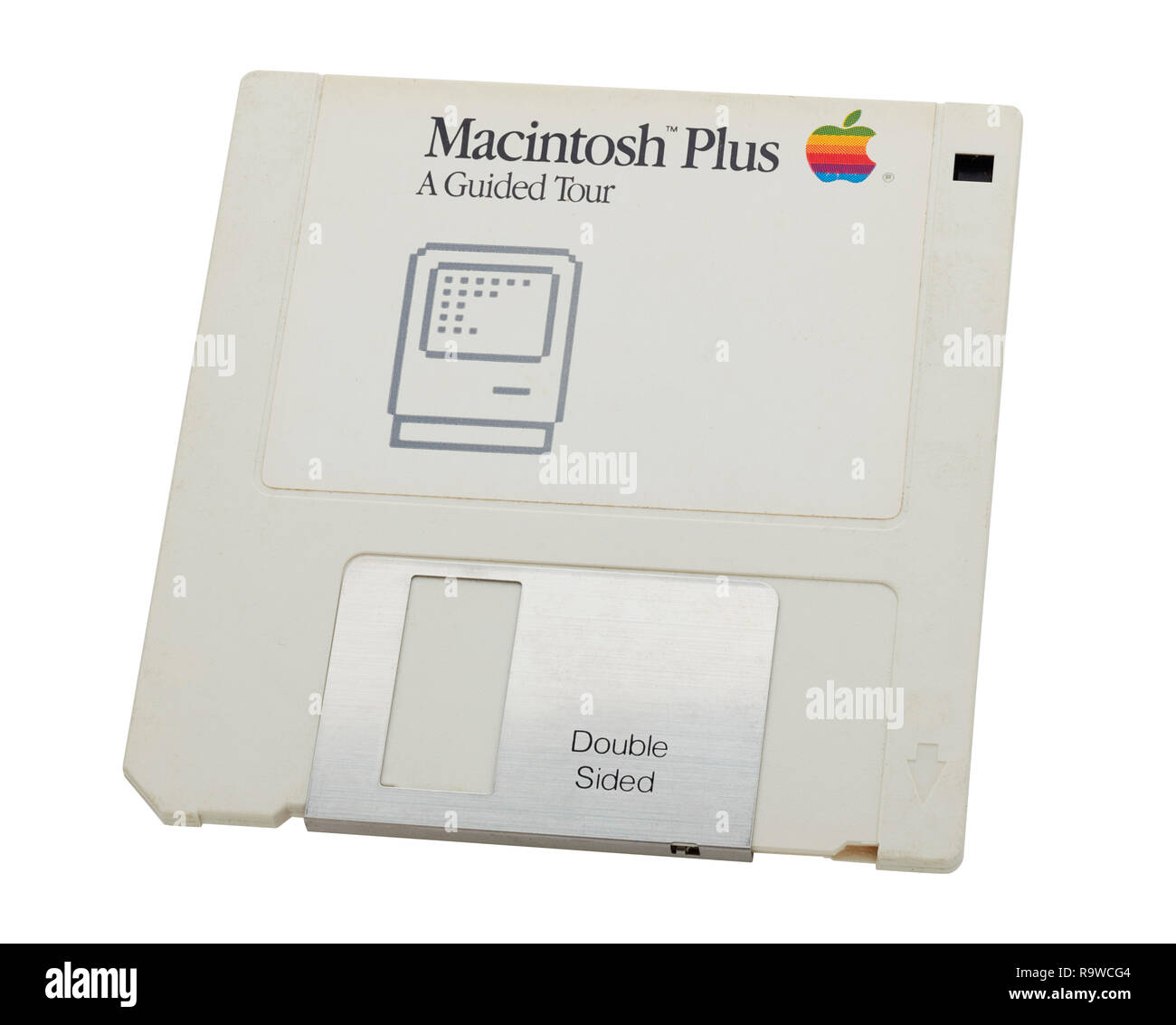 Originale per Apple Macintosh più floppy disk visita guidata fornita con SE30 computer nei primi anni novanta Foto Stock