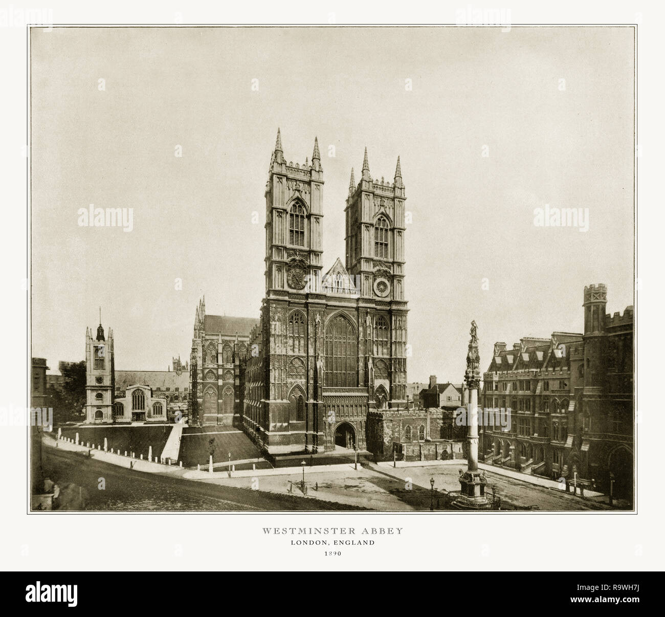 L'Abbazia di Westminster, Londra, antichi Fotografia di Londra, 1893 Foto Stock