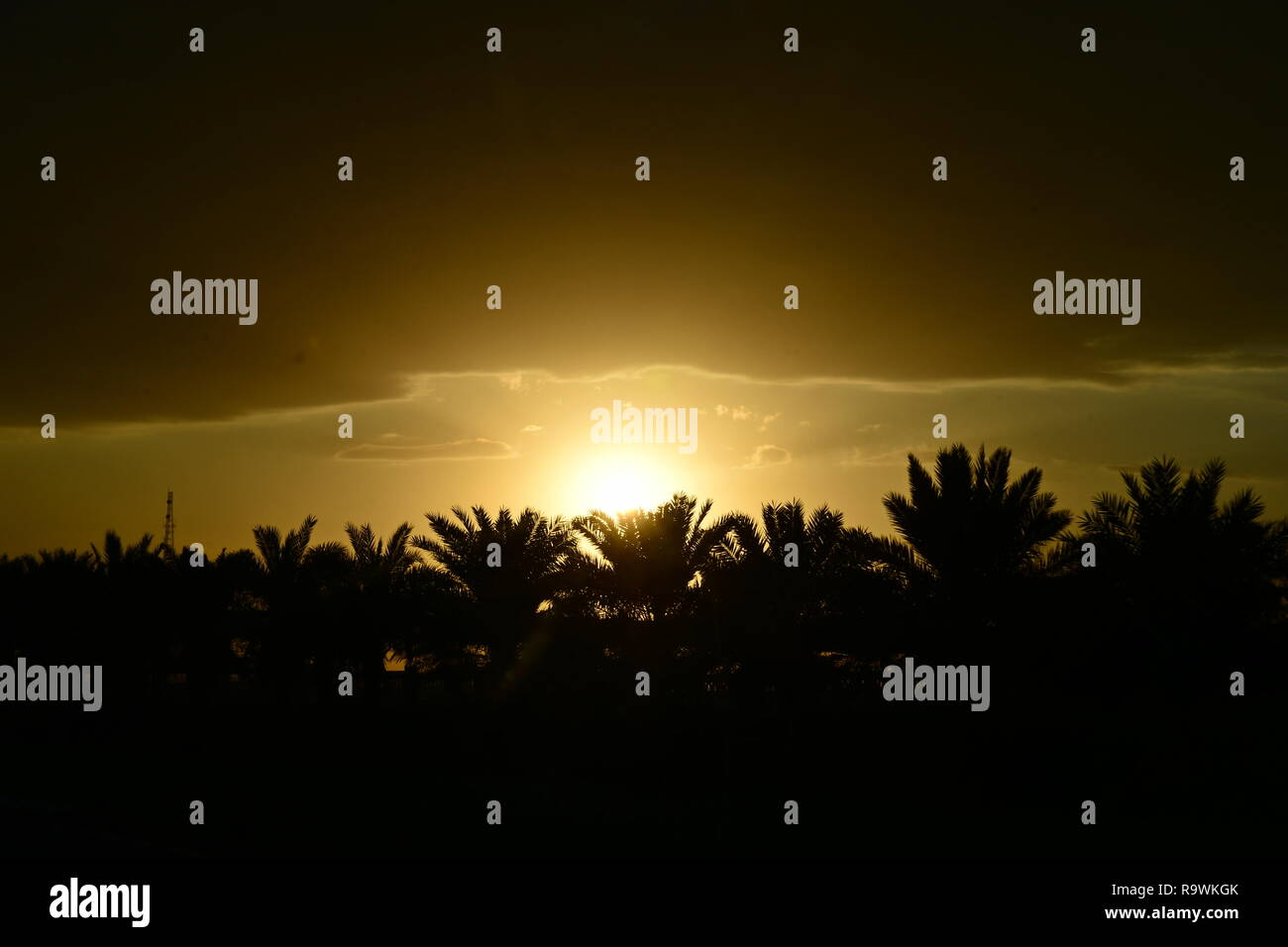 Ora del tramonto in città Foto Stock